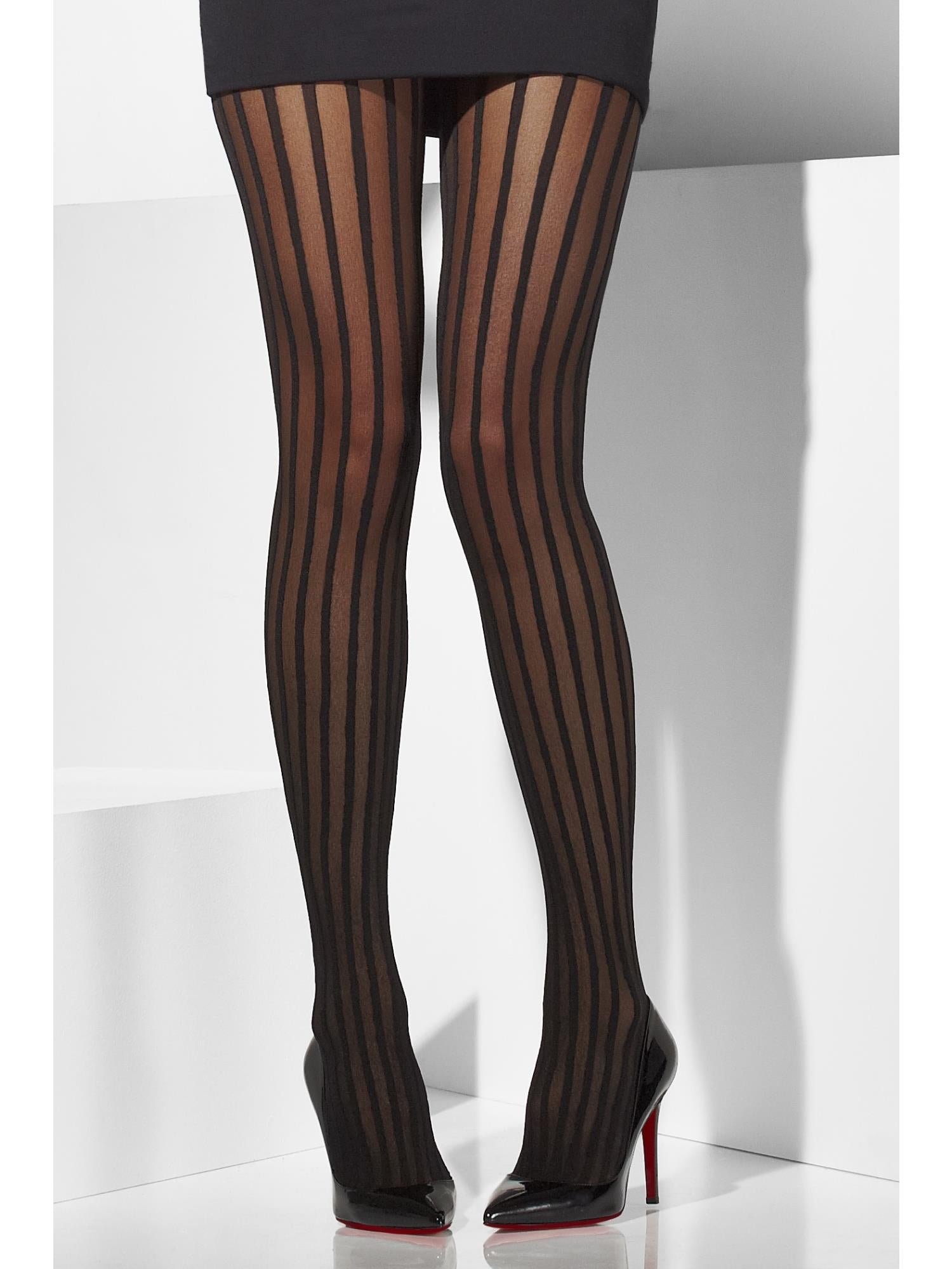 Sheer Tights, Black Stripes