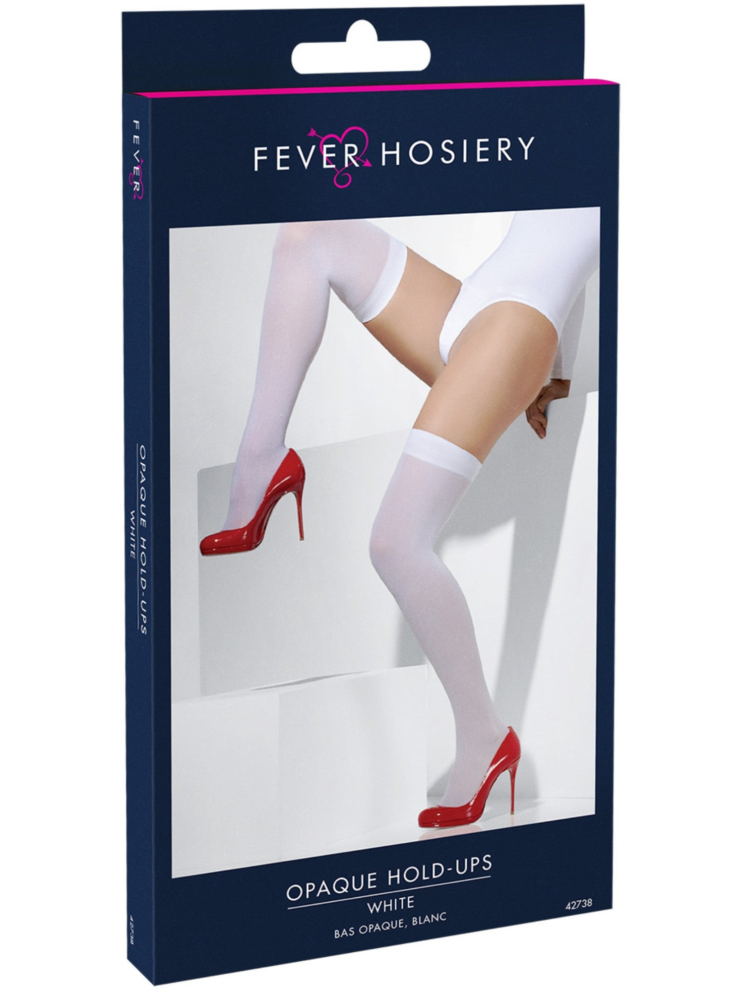 Hold Up - Knee Length Stockings, Opaque White
