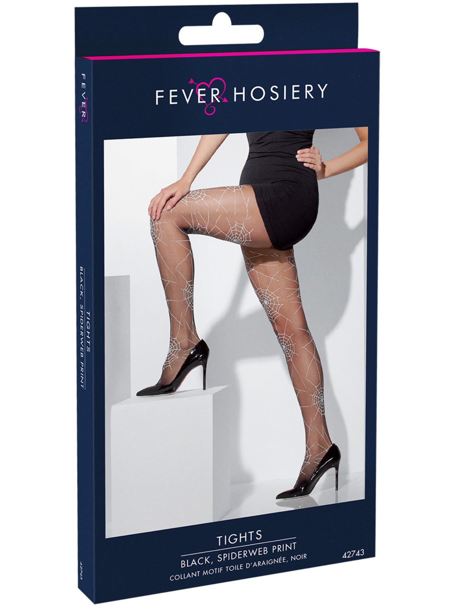 Smiffys Tights, Black, Spiderweb Print - 42743