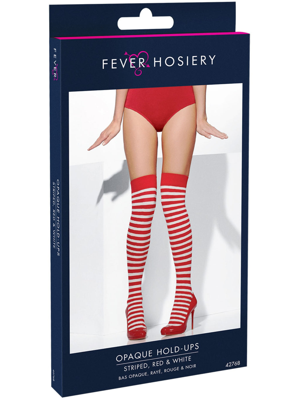 Opaque Hold-Ups Red & White Striped