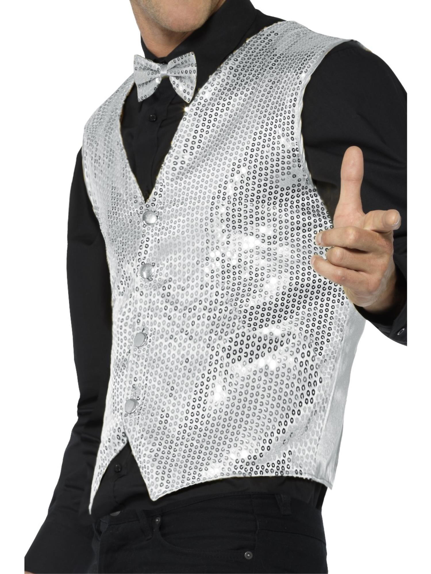 Sequin Waistcoat, Silver