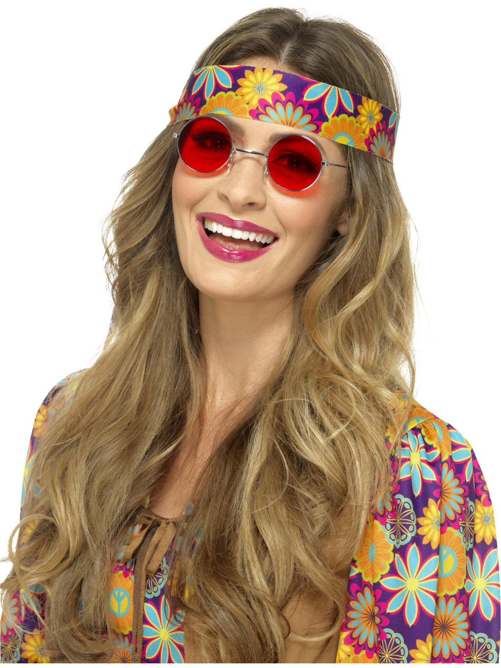 Smiffys Hippie Specs, Red - 43062