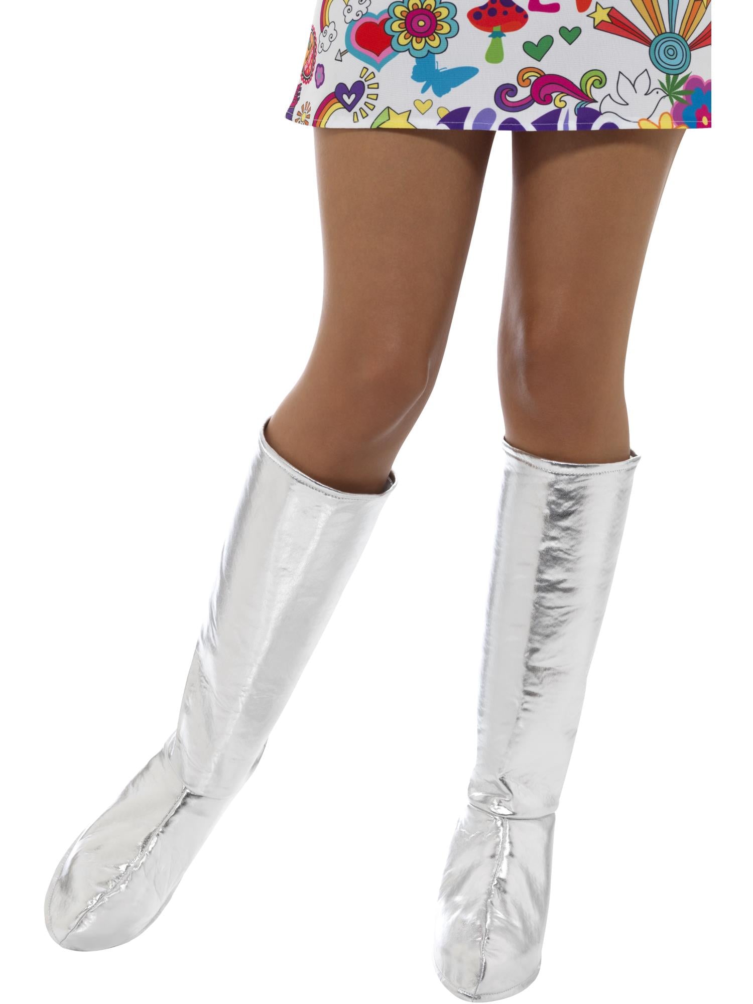 Smiffys GoGo Boot Covers, Silver - 43068