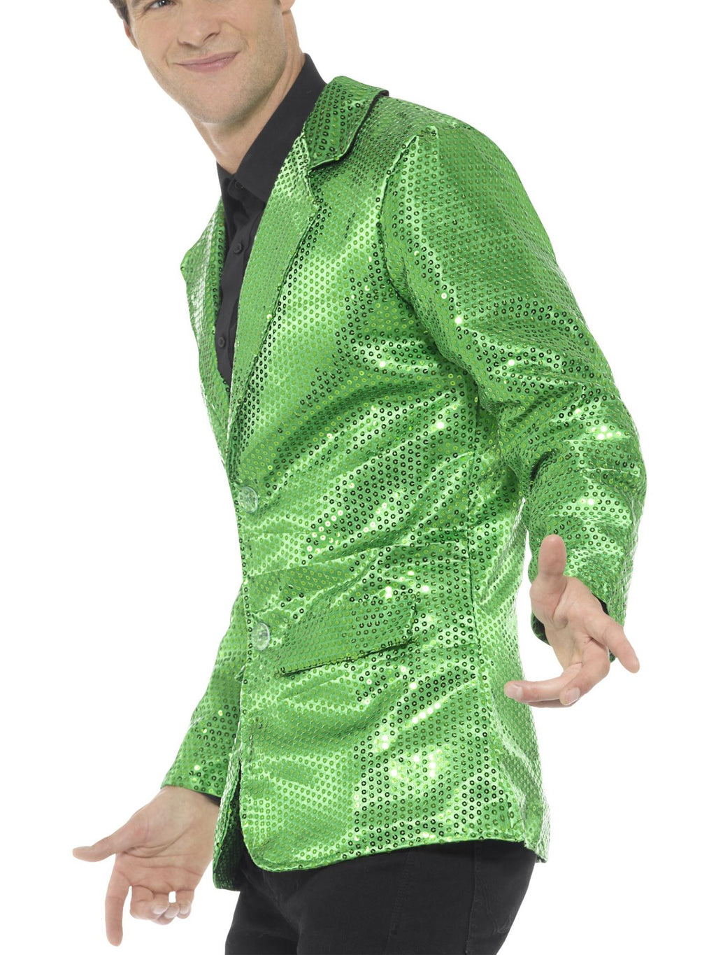 Smiffys Sequin Jacket, Mens, Green - 43134