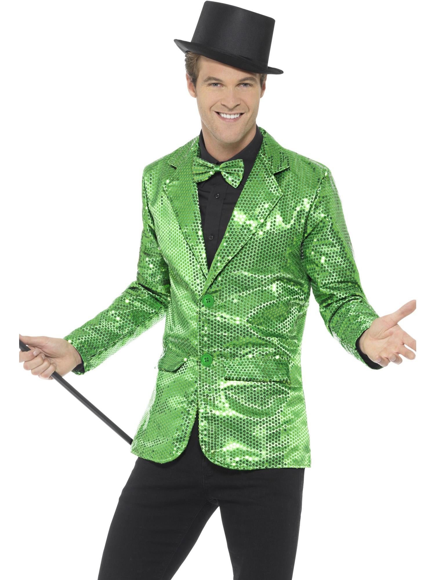Smiffys Sequin Jacket, Mens, Green - 43134