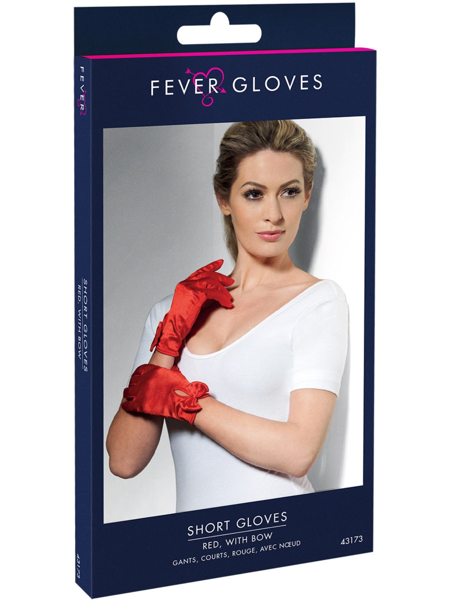 Gloves Red Short With Bow