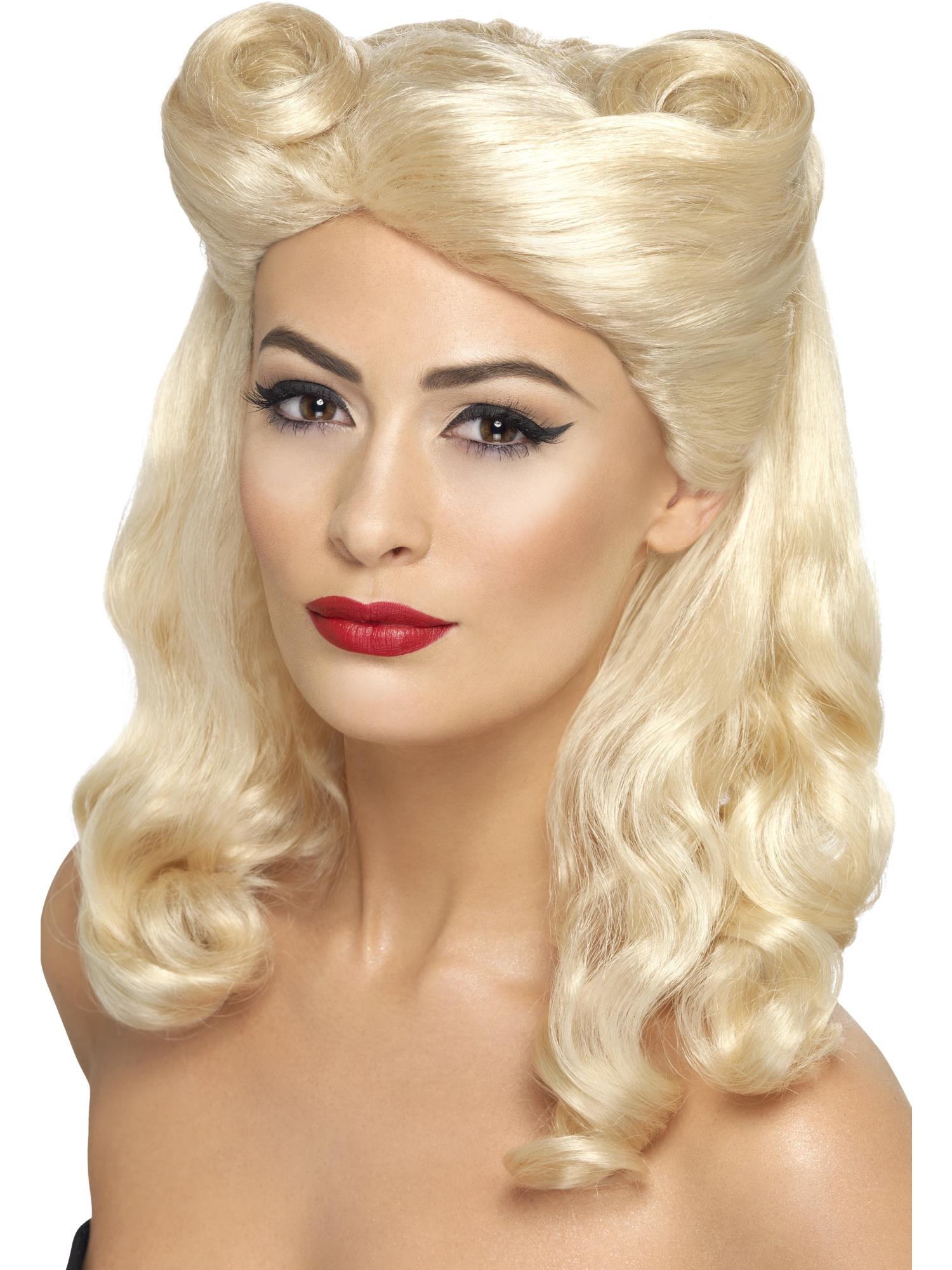 1940s Pin-up Wig w/ Rolls, Blonde