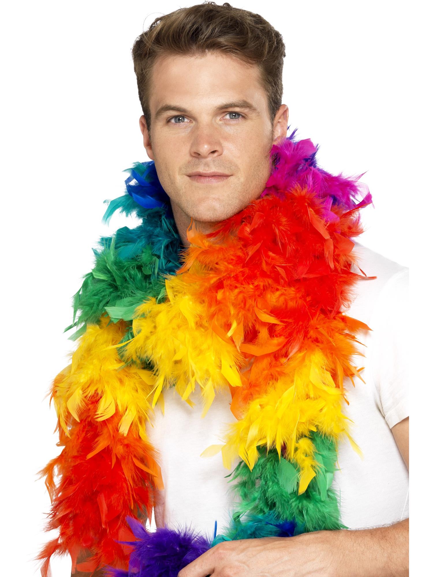 Feather Boa Rainbow colours