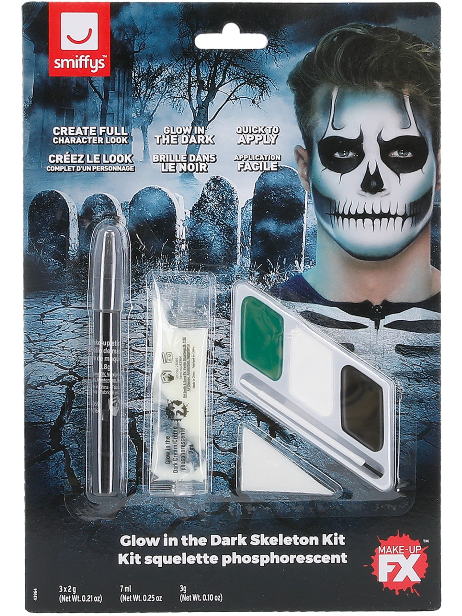 Smiffys Glow in the Dark Skeleton Kit - 43964