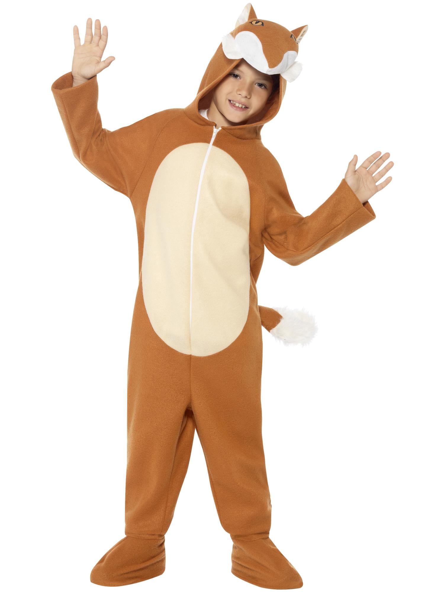 Smiffys Fox Costume, Orange, with Hooded All in One & Tail - 44074