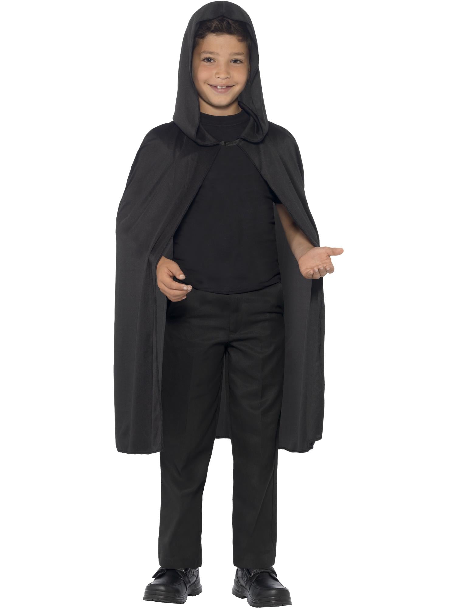 Smiffys Hooded Cape, Black - 44203