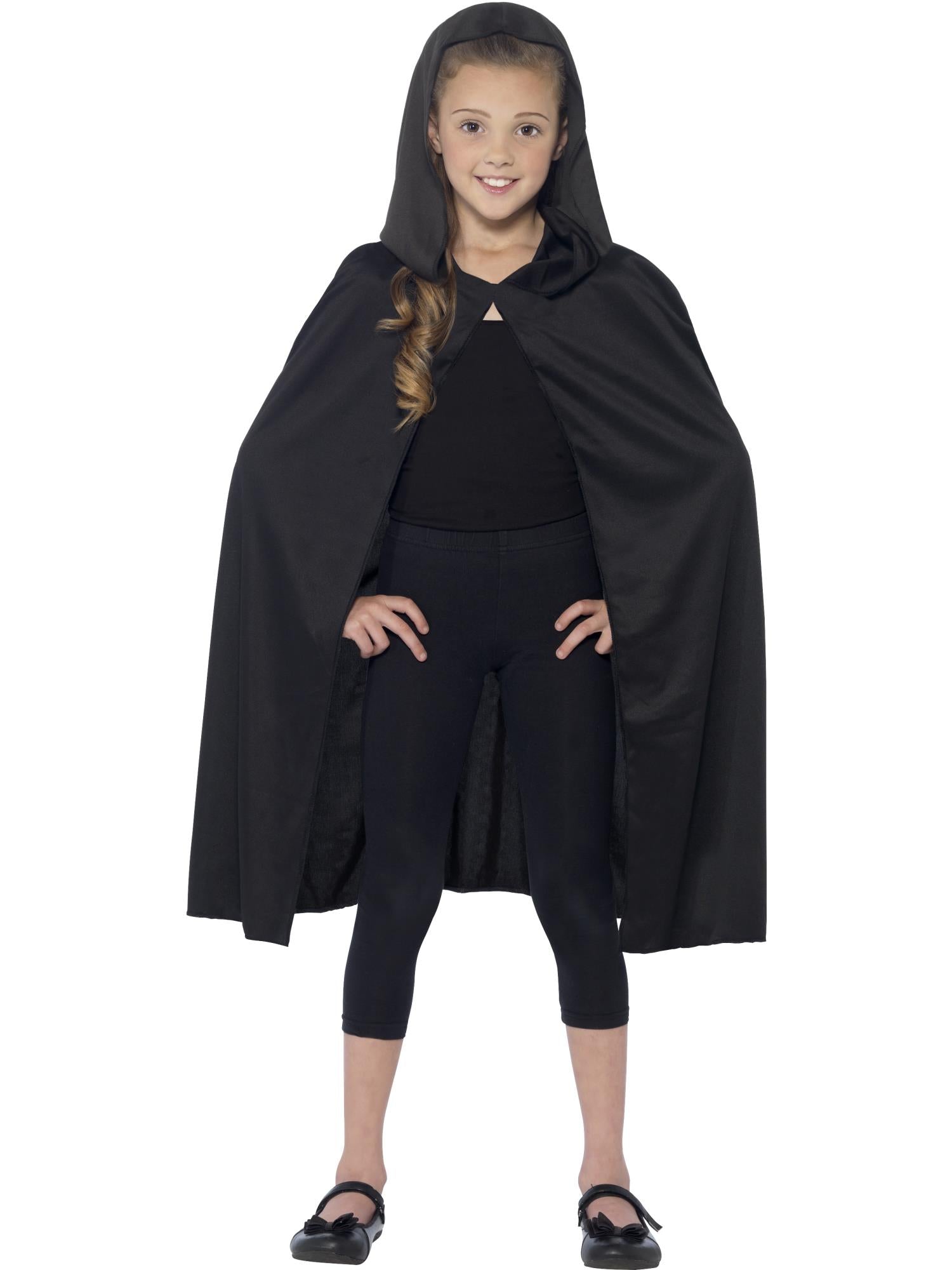 Smiffys Hooded Cape, Black - 44203