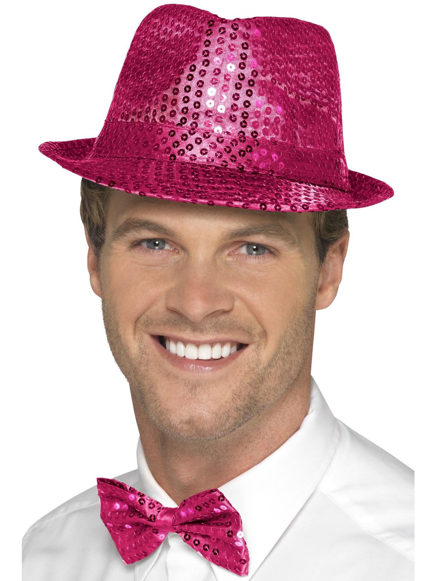 Sequin Trilby Hat, Pink