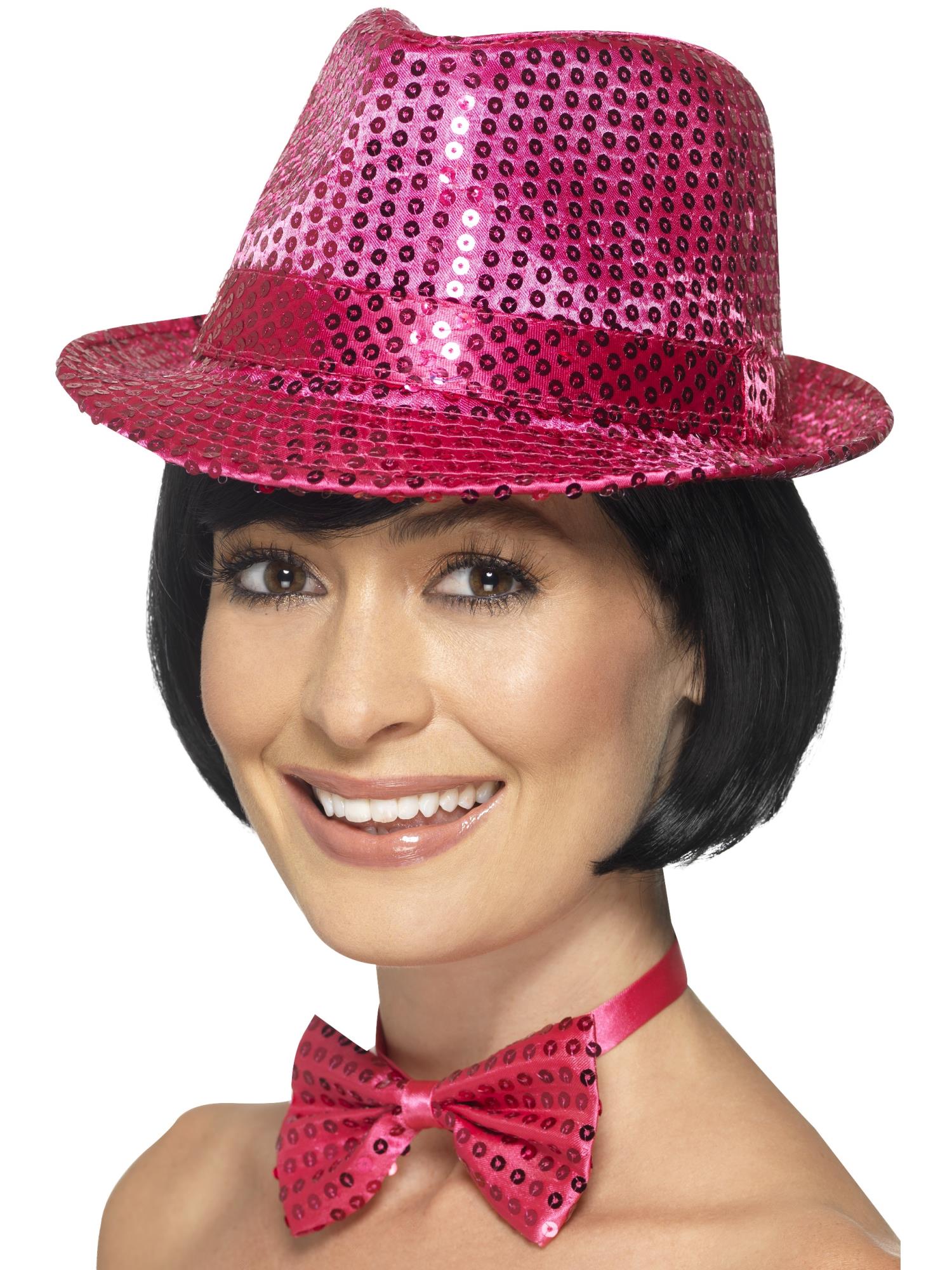 Sequin Trilby Hat, Pink