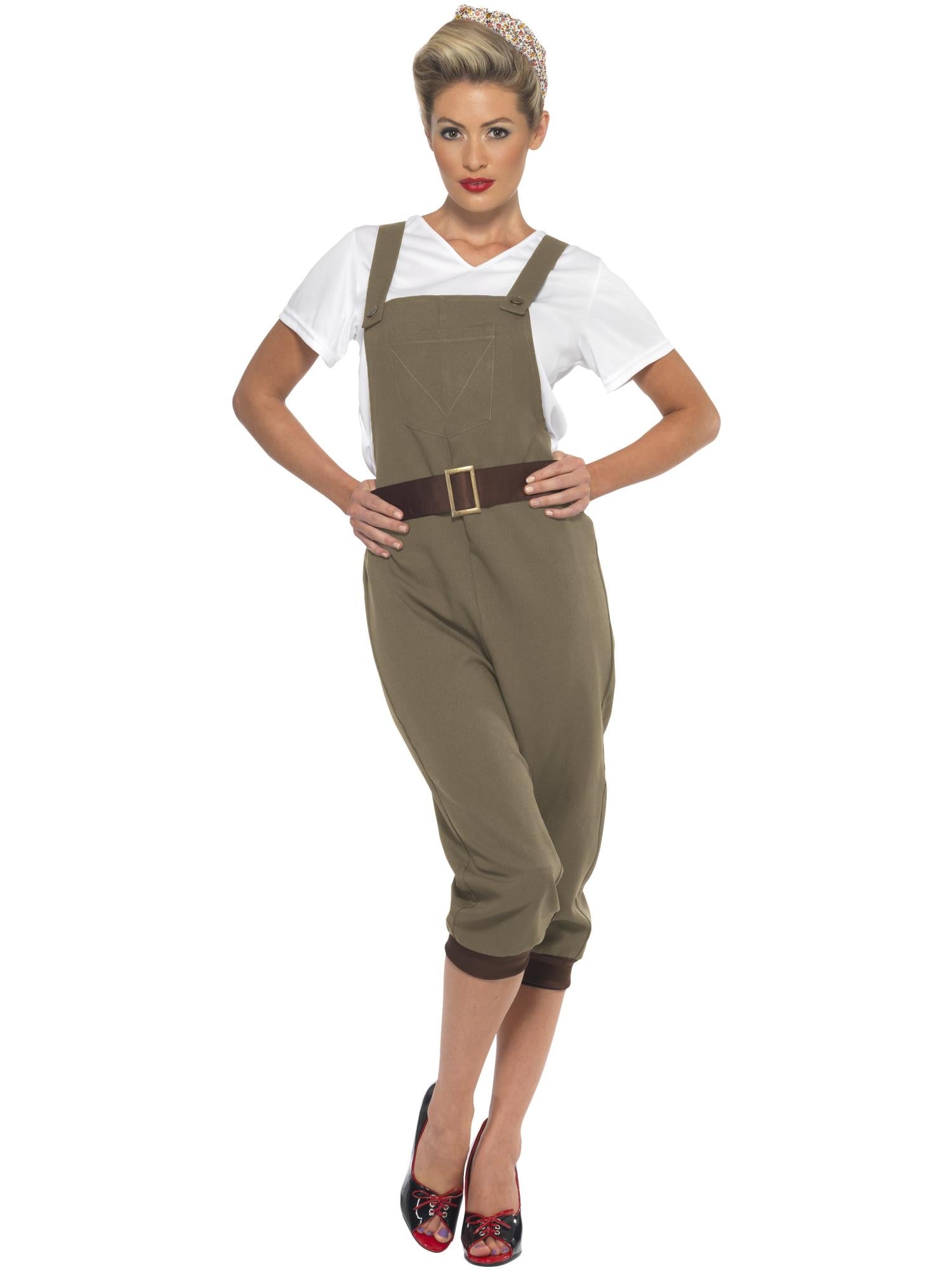 Smiffys WW2 Land Girl Costume, Khaki - 44438