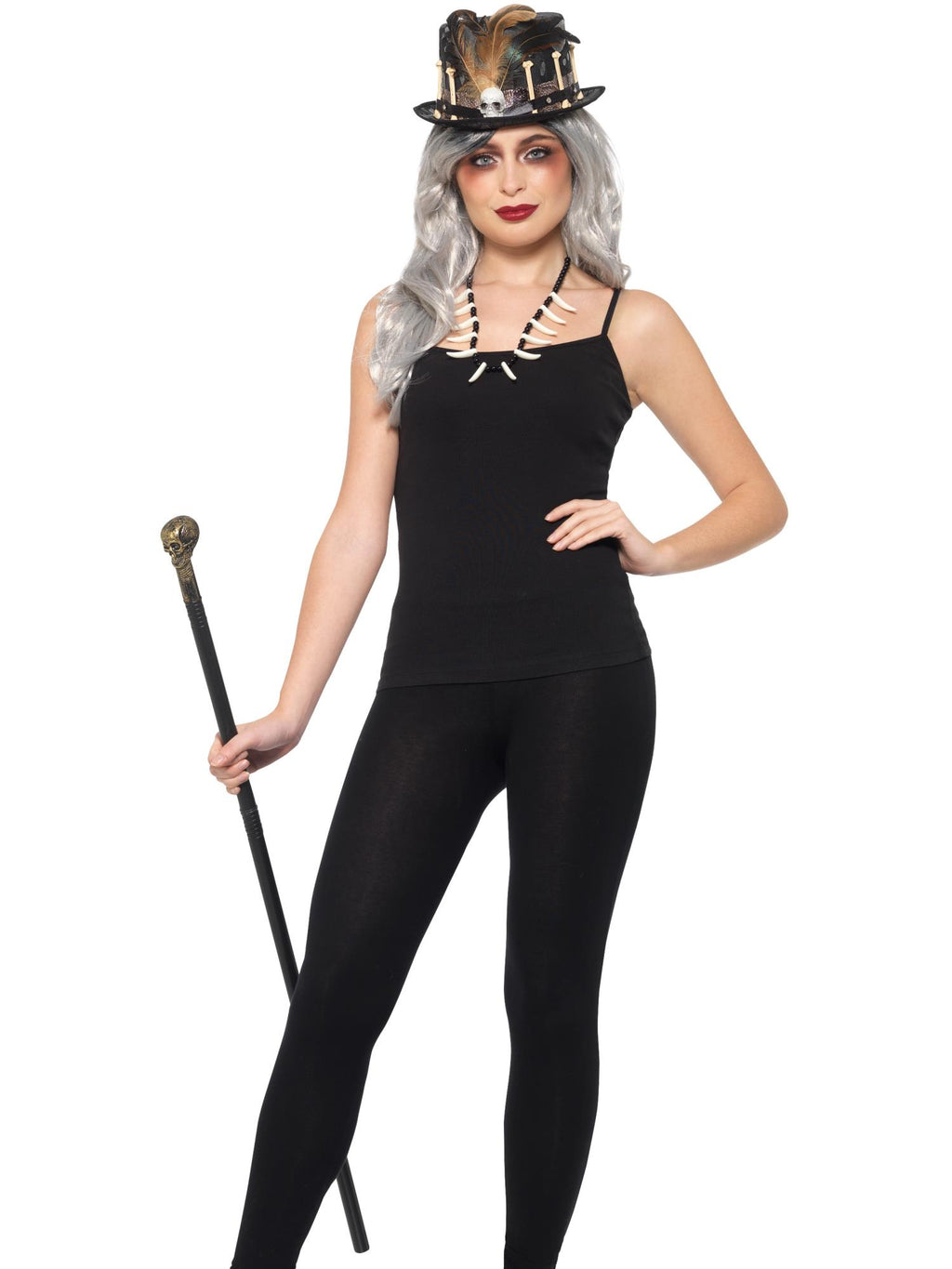 Smiffys Voodoo Kit, with Feather Top Hat - 44755