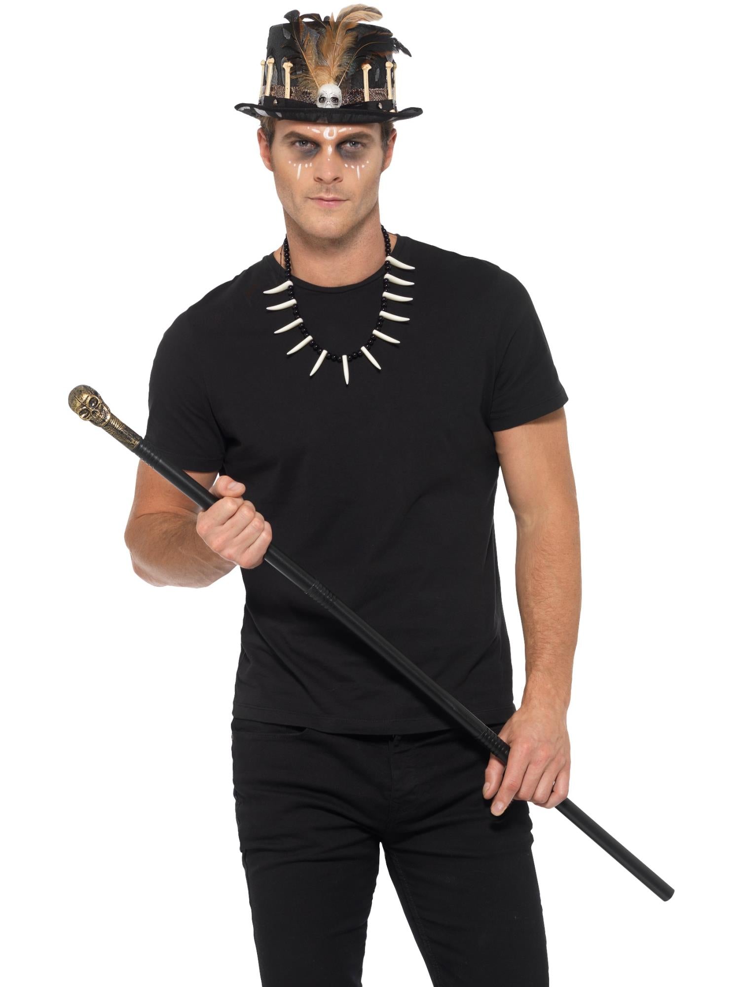 Smiffys Voodoo Kit, with Feather Top Hat - 44755