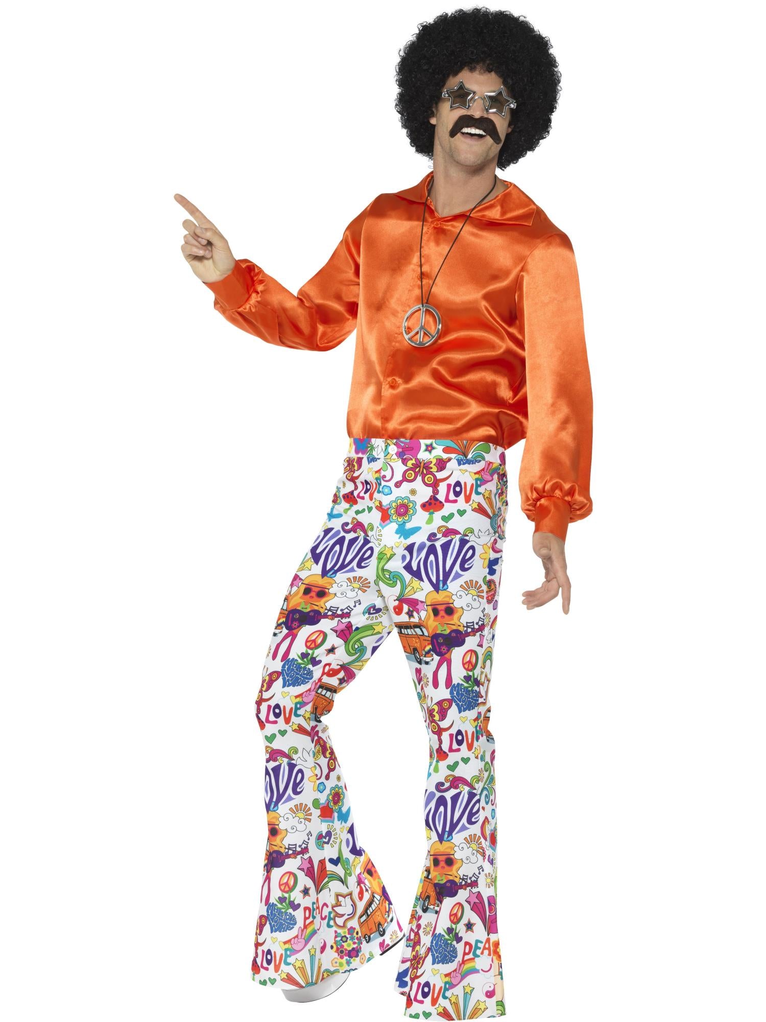 Smiffys 60s Groovy Flared Trousers, Mens - 44907