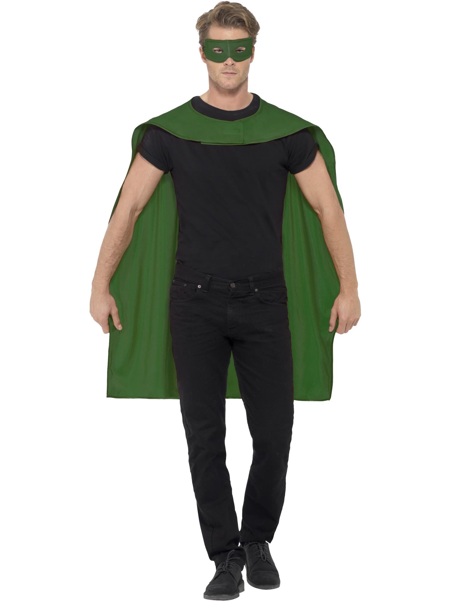 Smiffys Cape, Green, with Eyemask - 44949