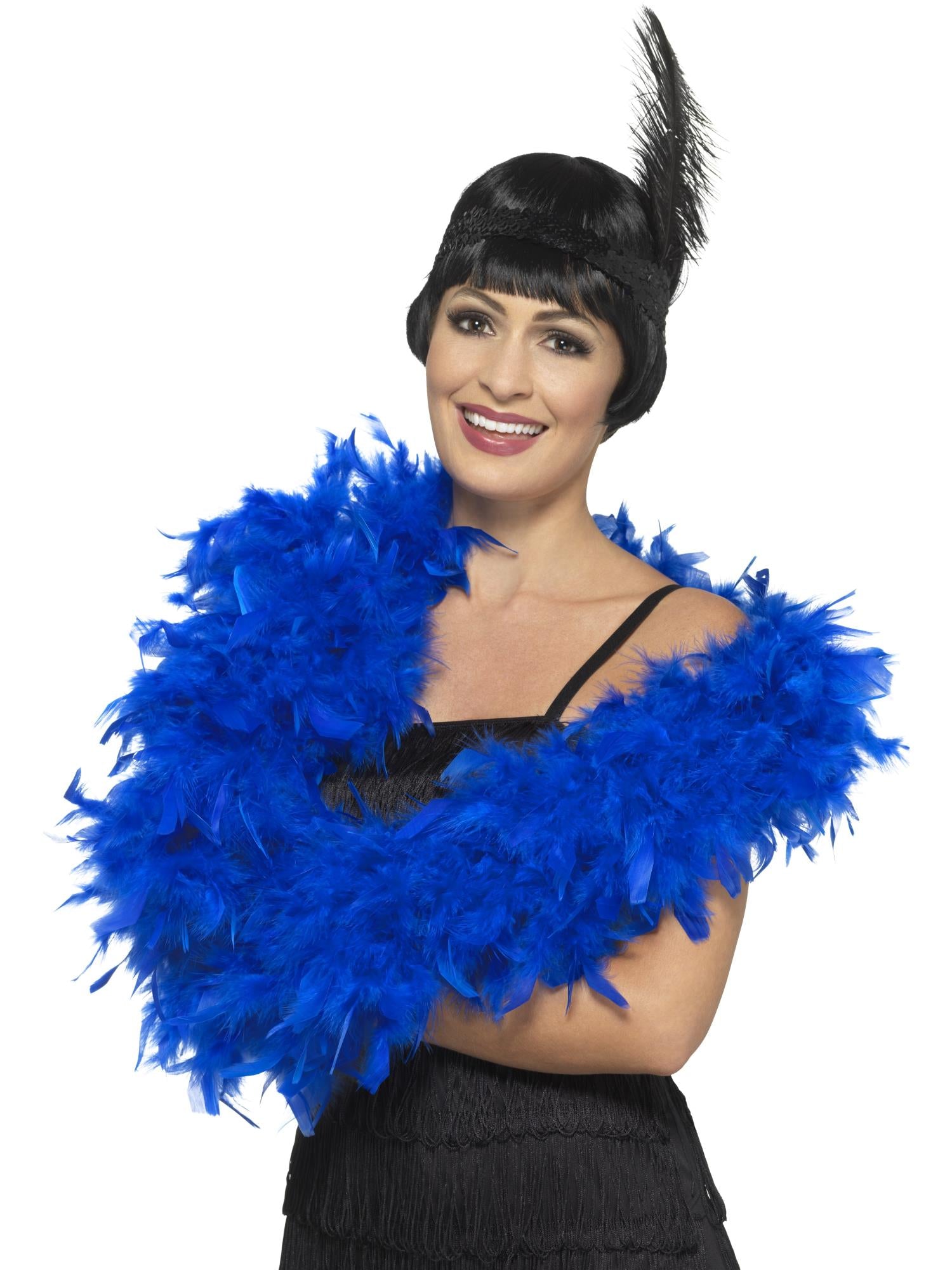 Smiffys Deluxe Feather Boa, Royal Blue - 45136
