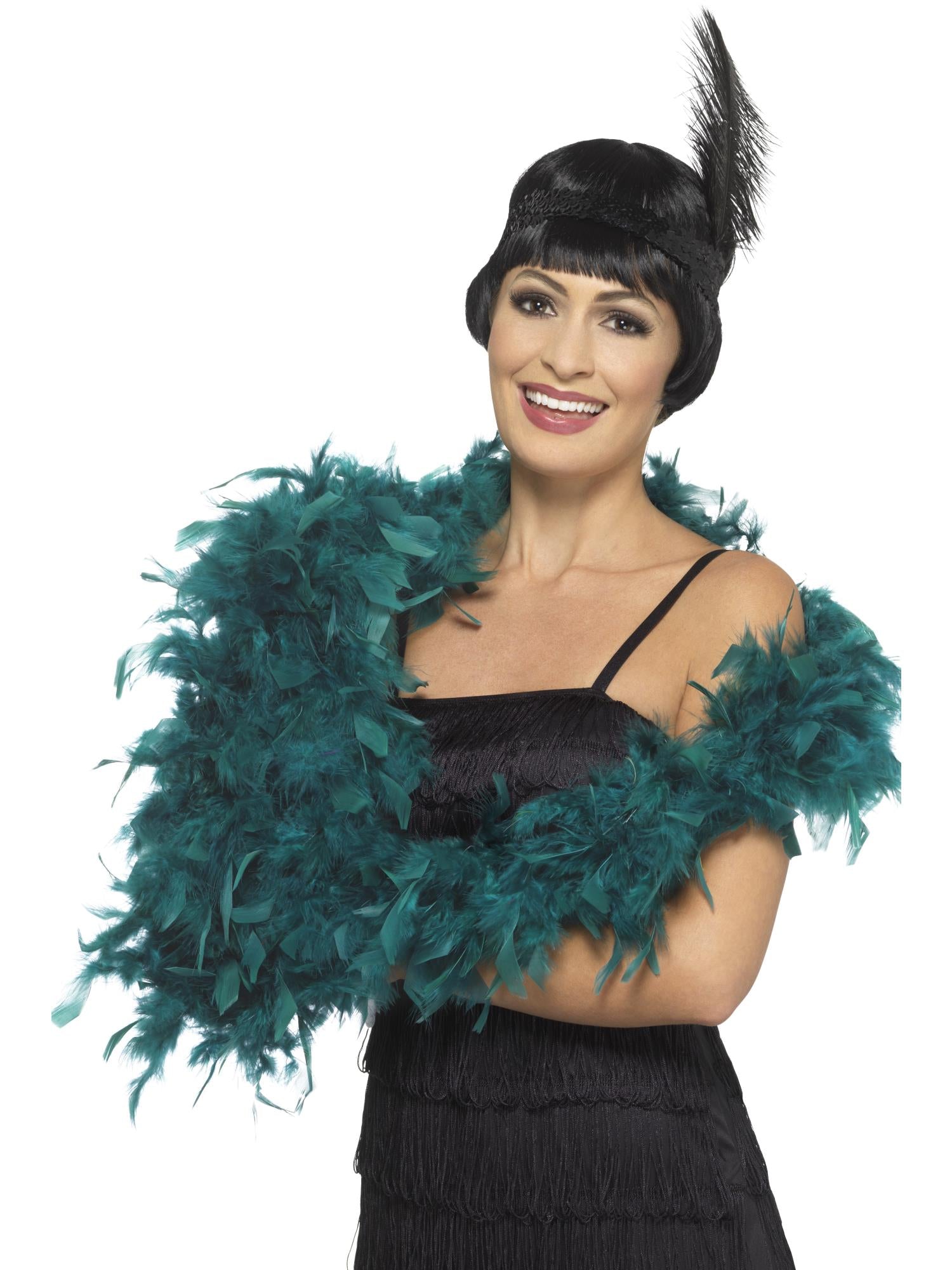 Smiffys Deluxe Feather Boa, Teal - 45194