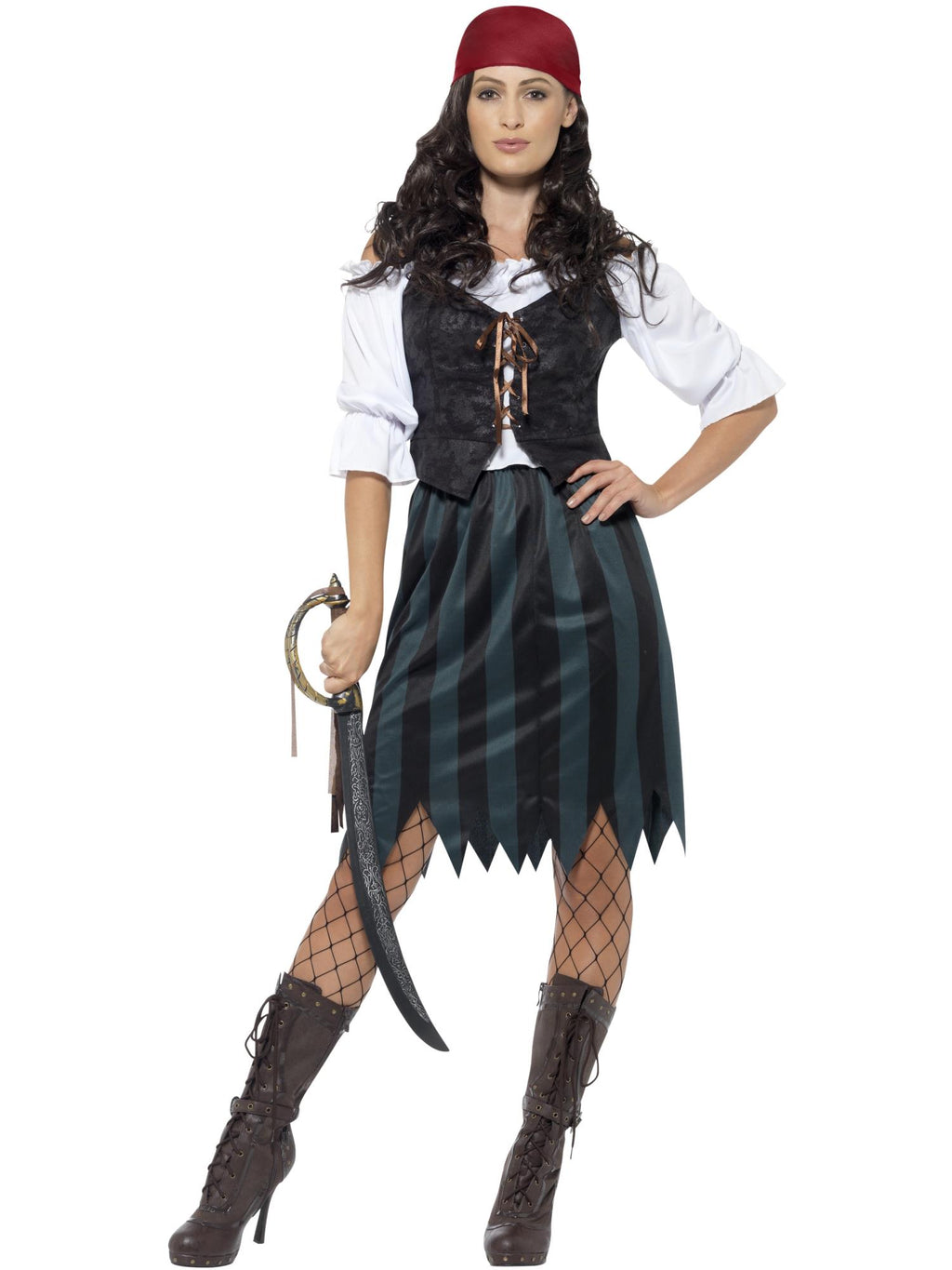 Smiffys Pirate Deckhand Costume, with Skirt - 45491