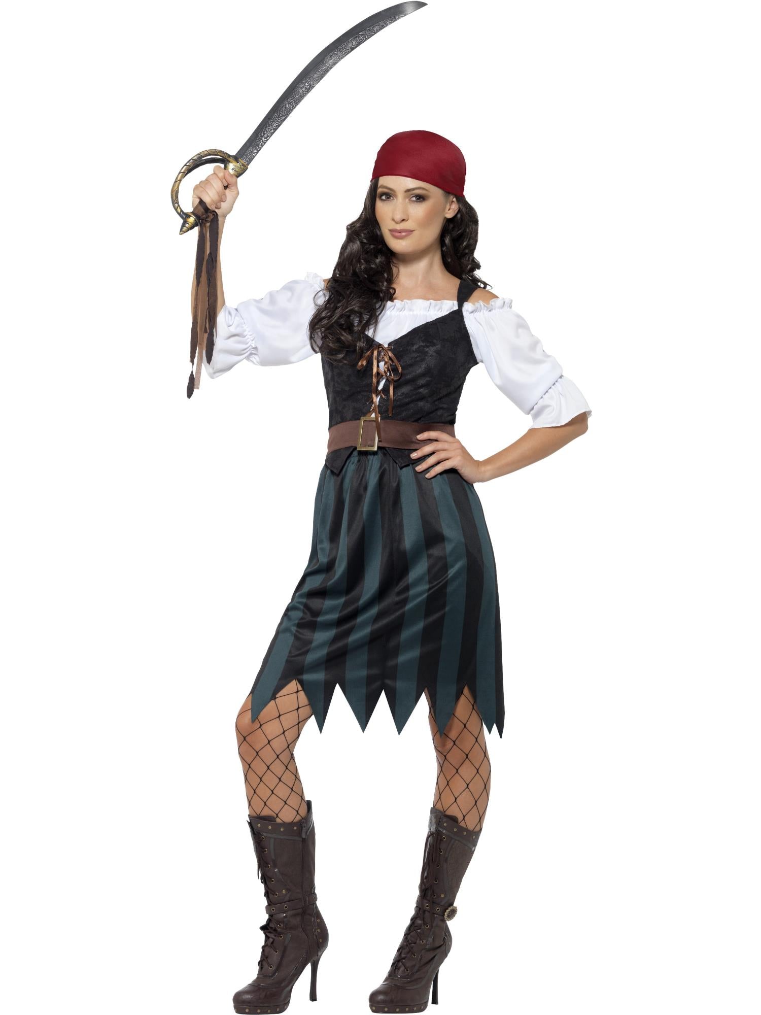 Smiffys Pirate Deckhand Costume, with Skirt - 45491