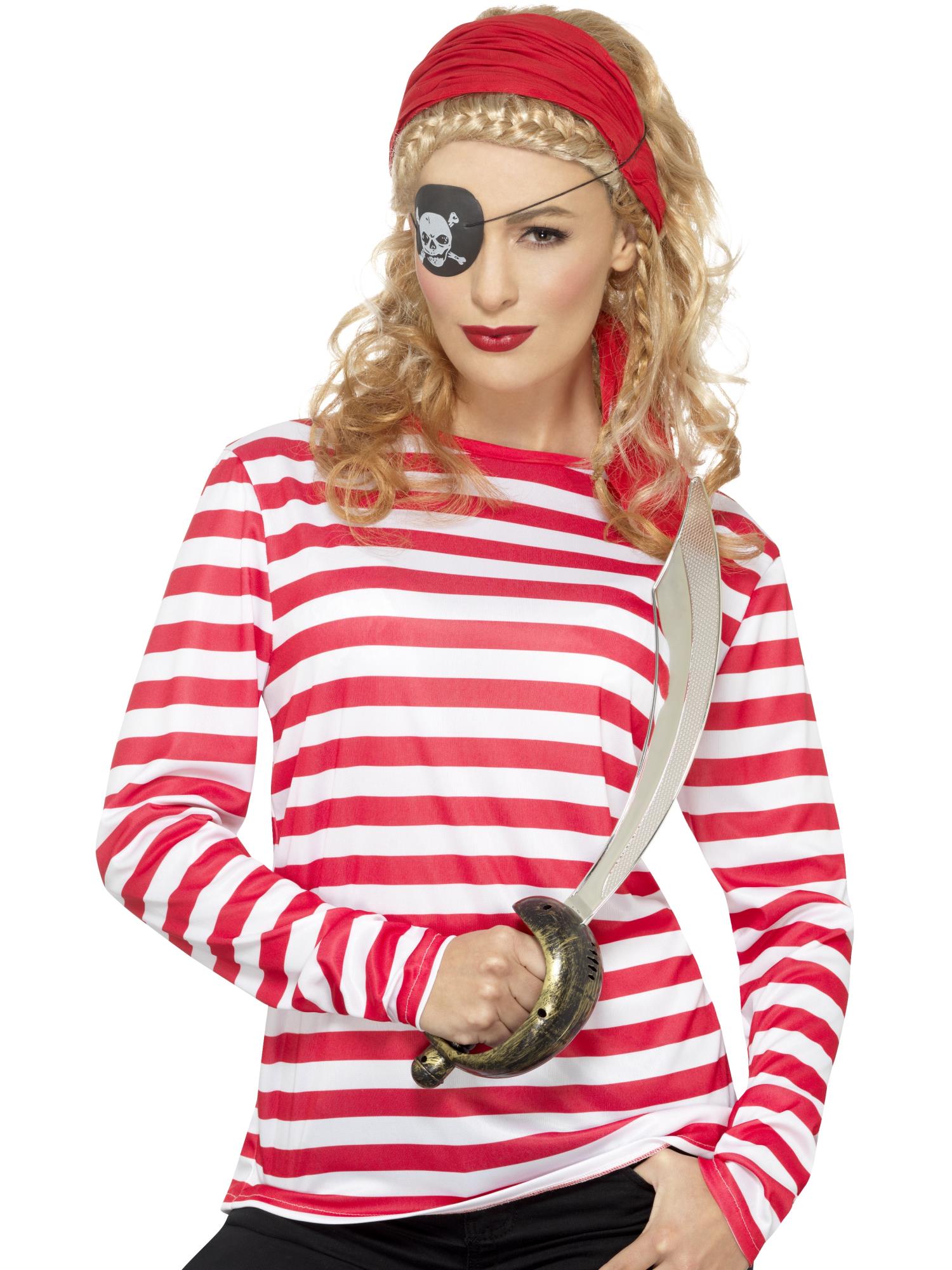 Smiffys Stripy T-Shirt, Red - 46830