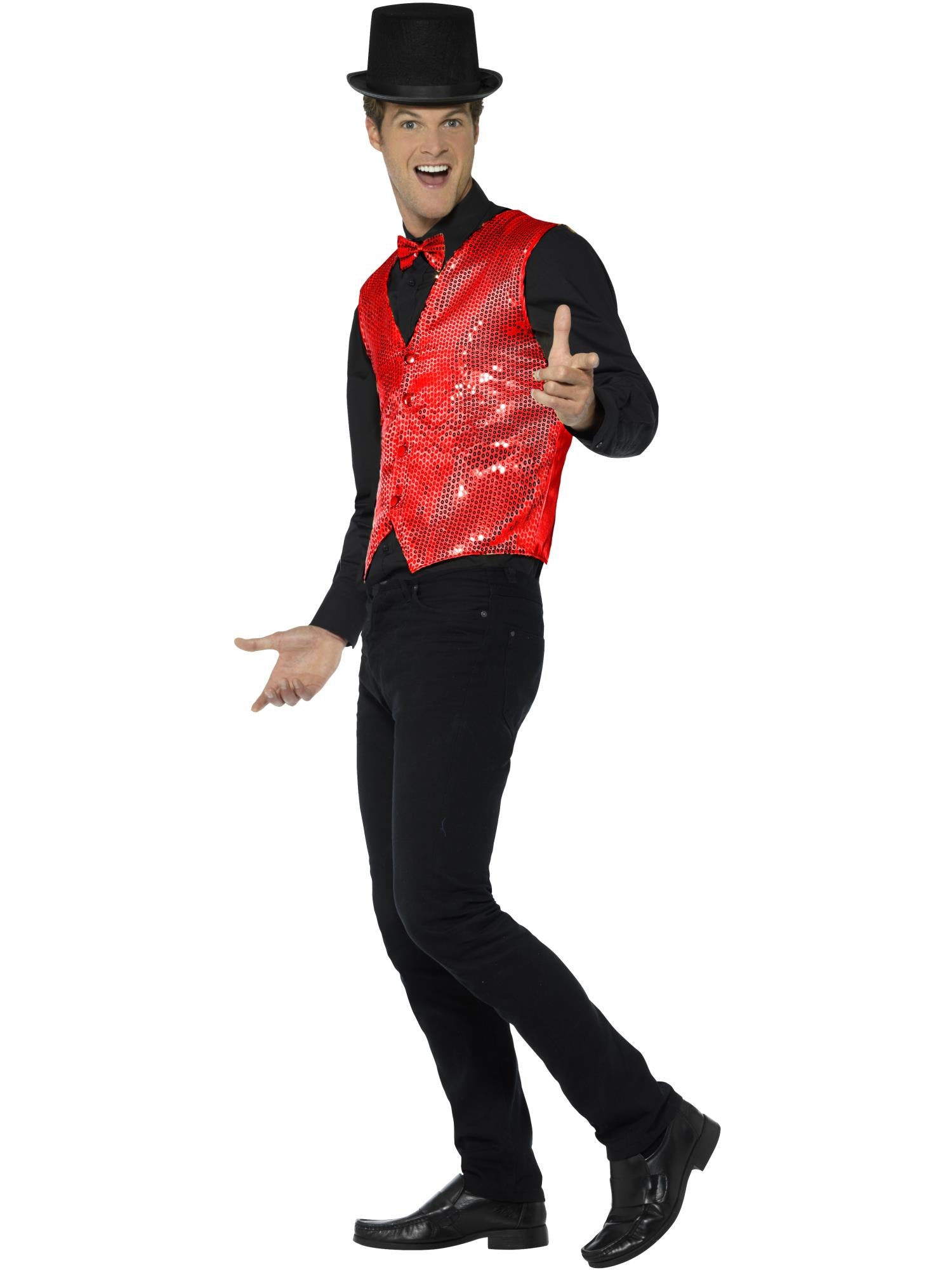 Sequin Waistcoat, Red