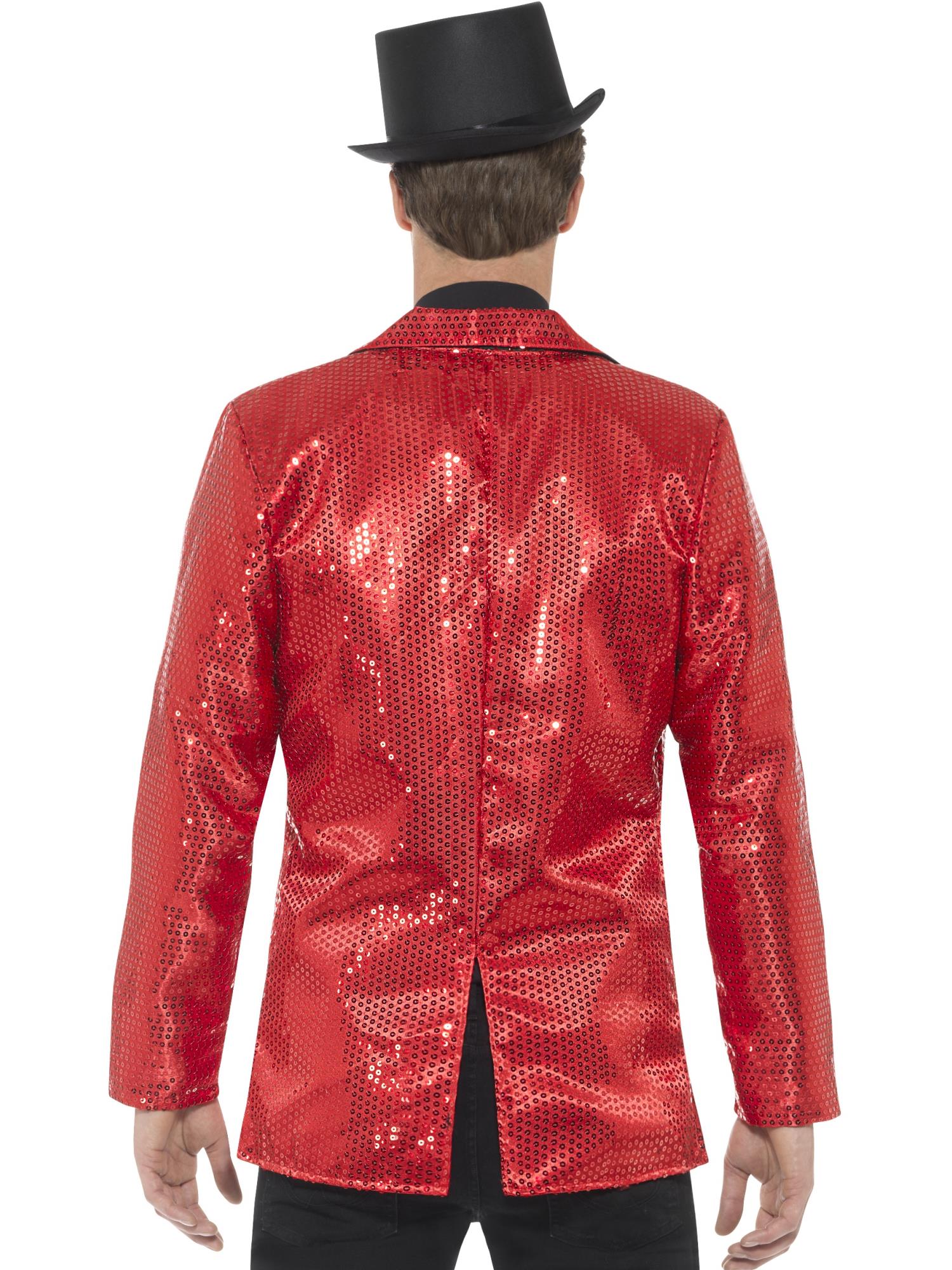Smiffys Sequin Jacket, Mens, Red - 46983