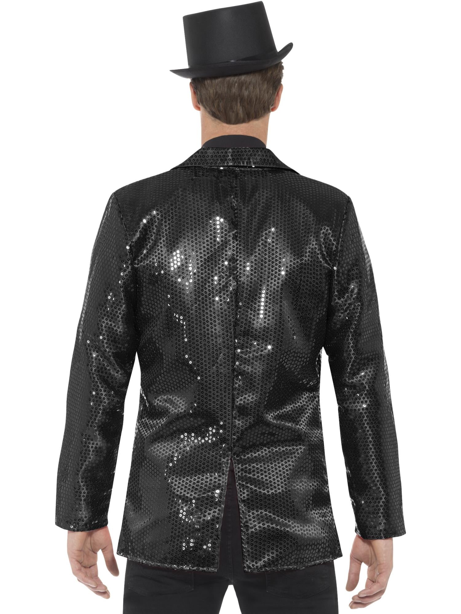 Smiffys Sequin Jacket, Mens, Black - 46984
