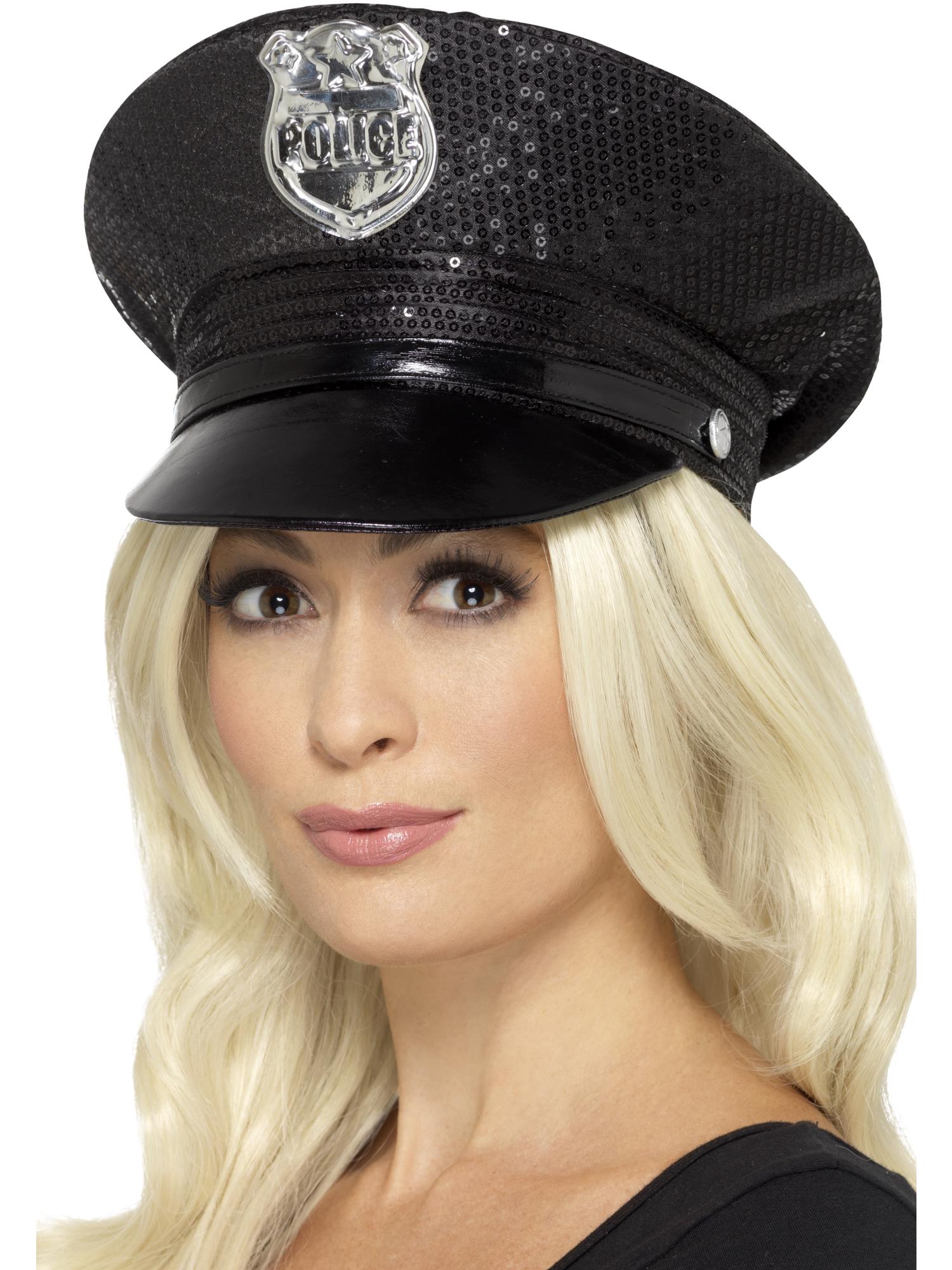 Smiffys Fever Sequin Police Hat - 46988