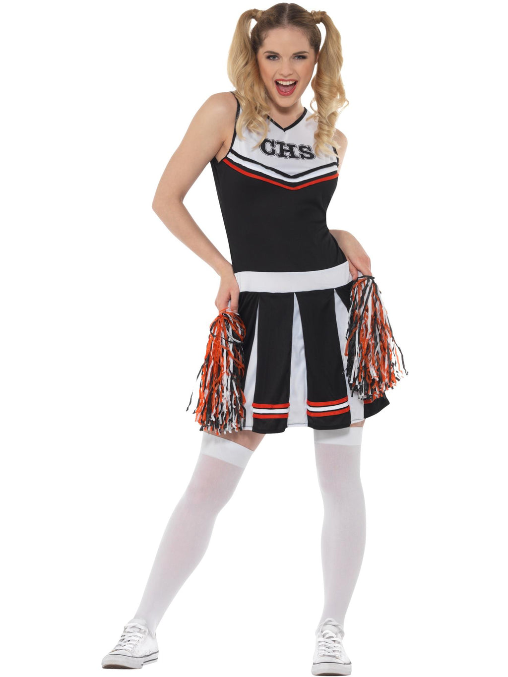 Smiffys Cheerleader Costume, Black - 47122