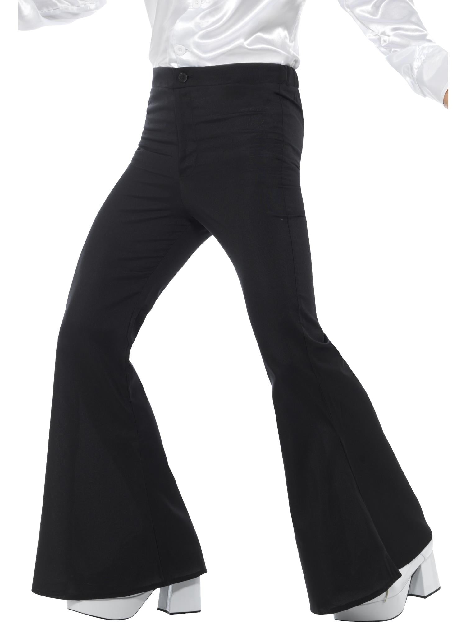 Smiffys Flared Trousers, Mens, Black - 48191