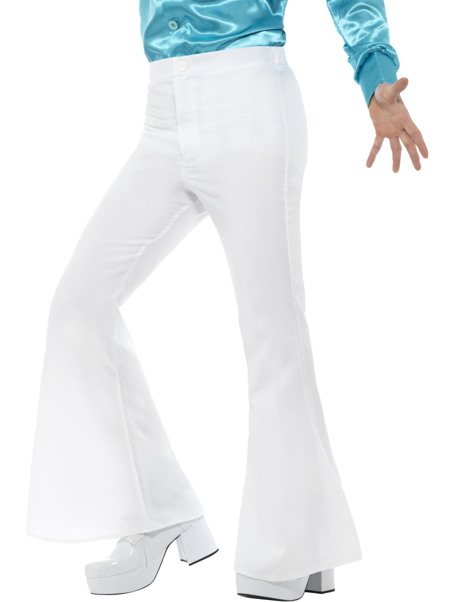 Smiffys Flared Trousers, Mens, White - 48194