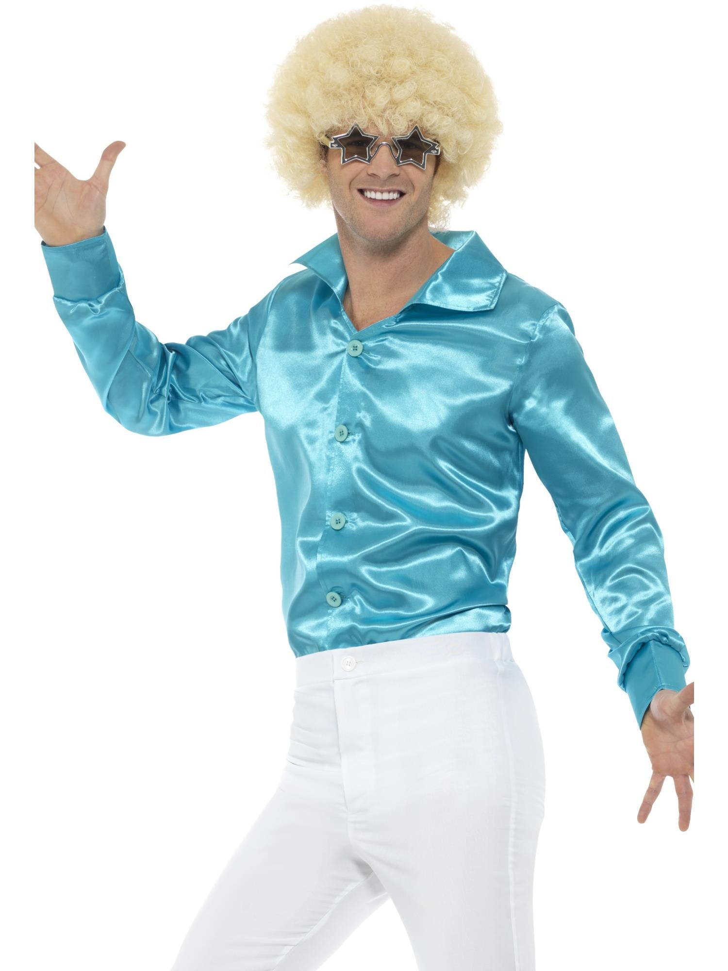 Smiffys 60s Shirt, Blue - 48197