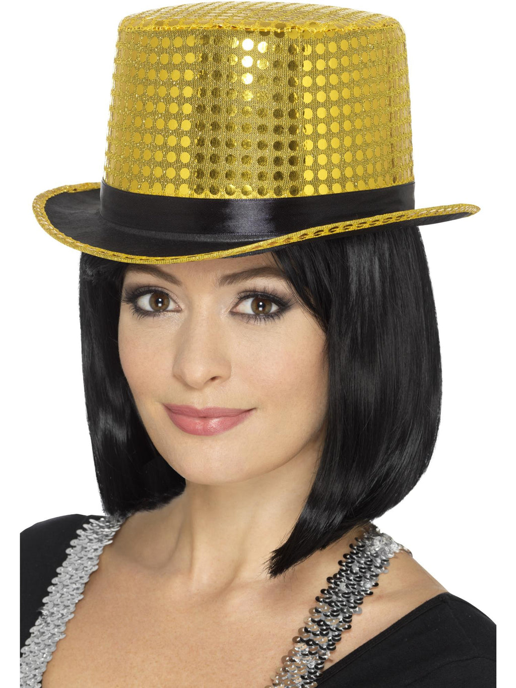 Sequin Top Hat, Gold