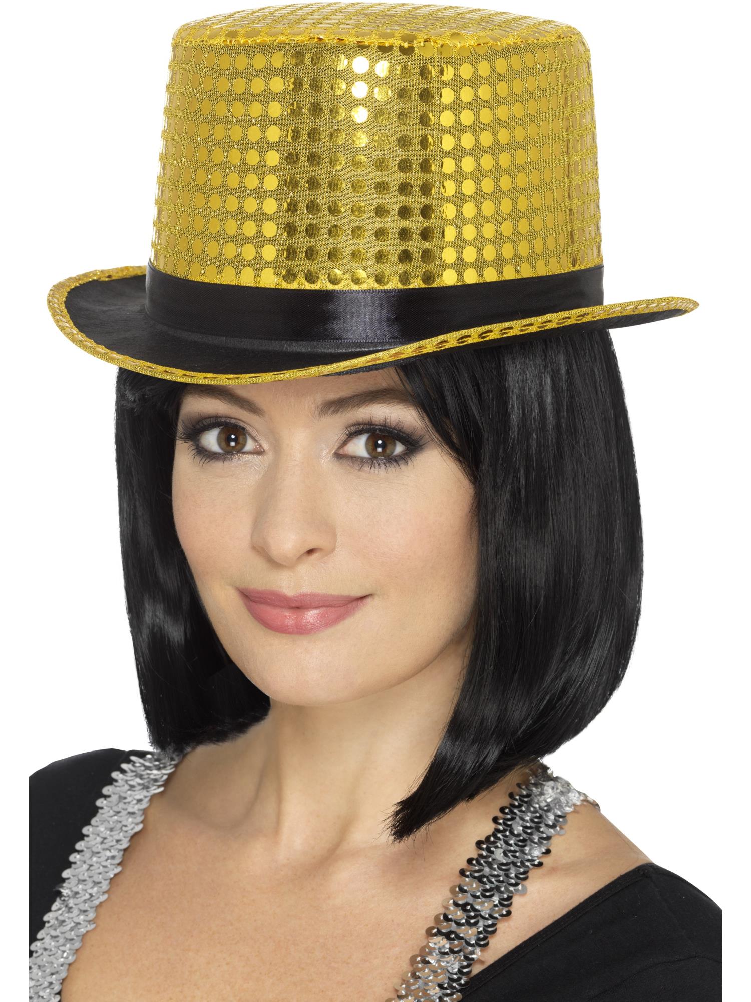 Sequin Top Hat, Gold
