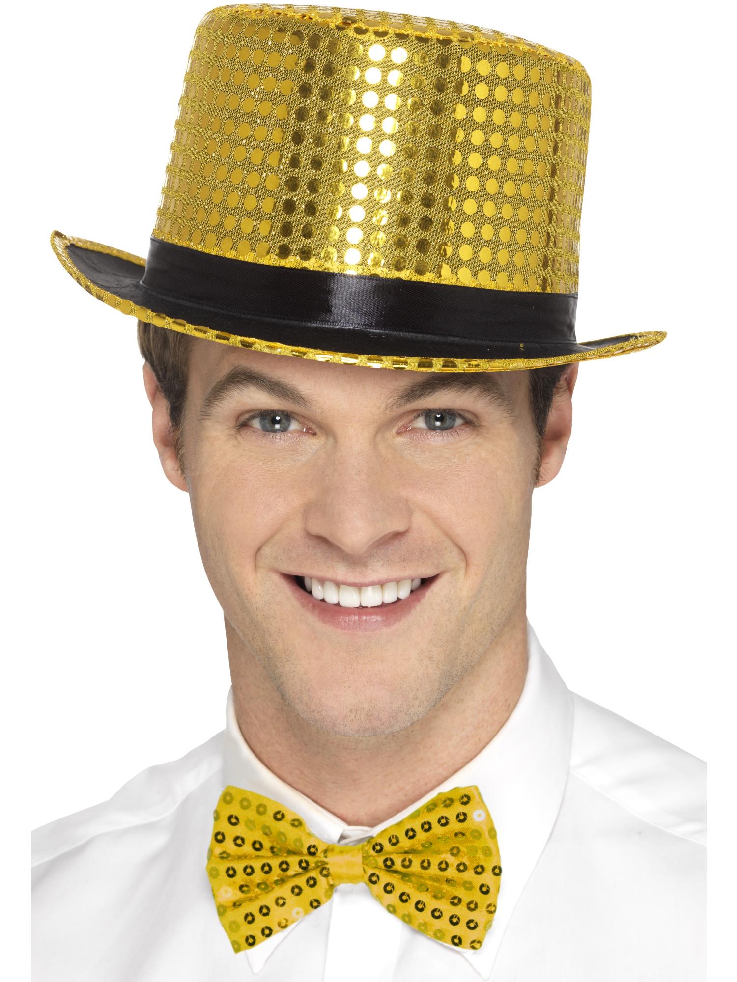 Sequin Top Hat, Gold