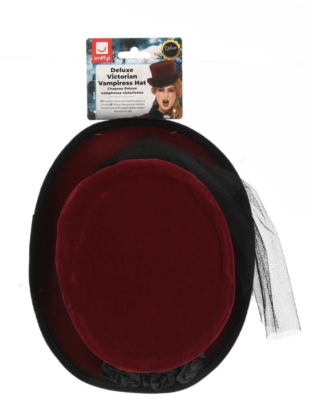 Deluxe Victorian Vampiress Hat with Veil