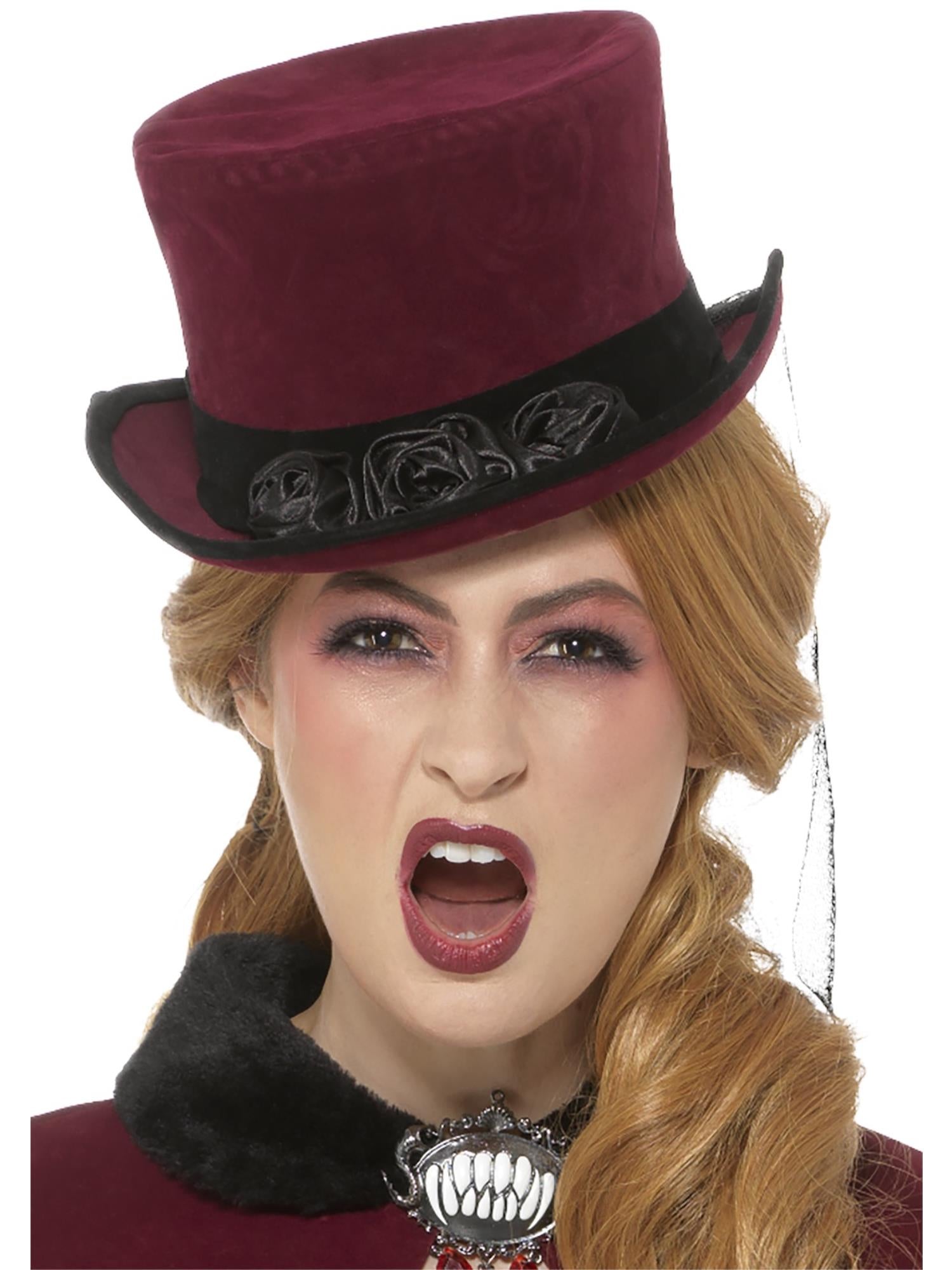 Deluxe Victorian Vampiress Hat with Veil