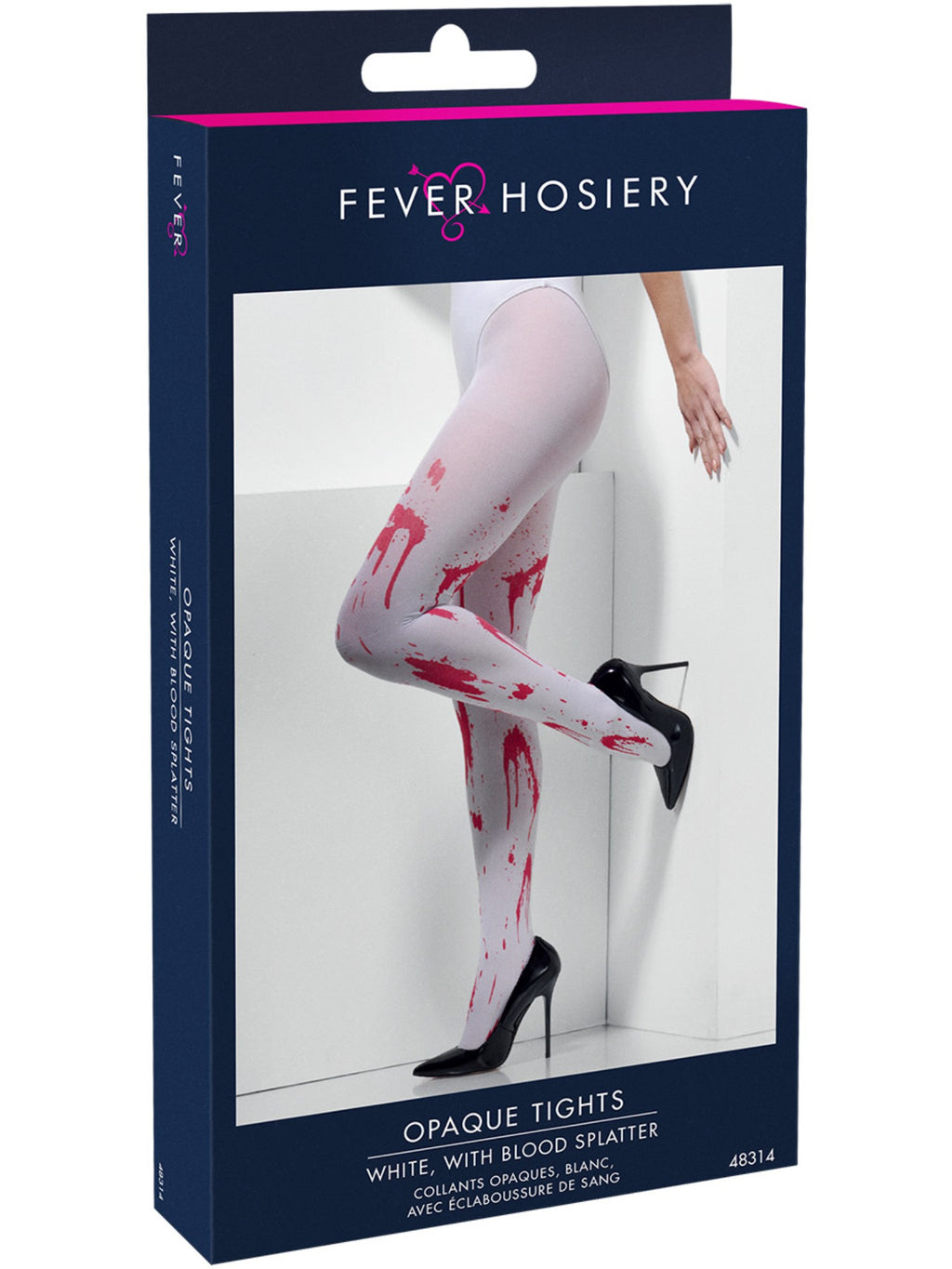 Smiffys Opaque Tights, with Blood Splatter - 48314