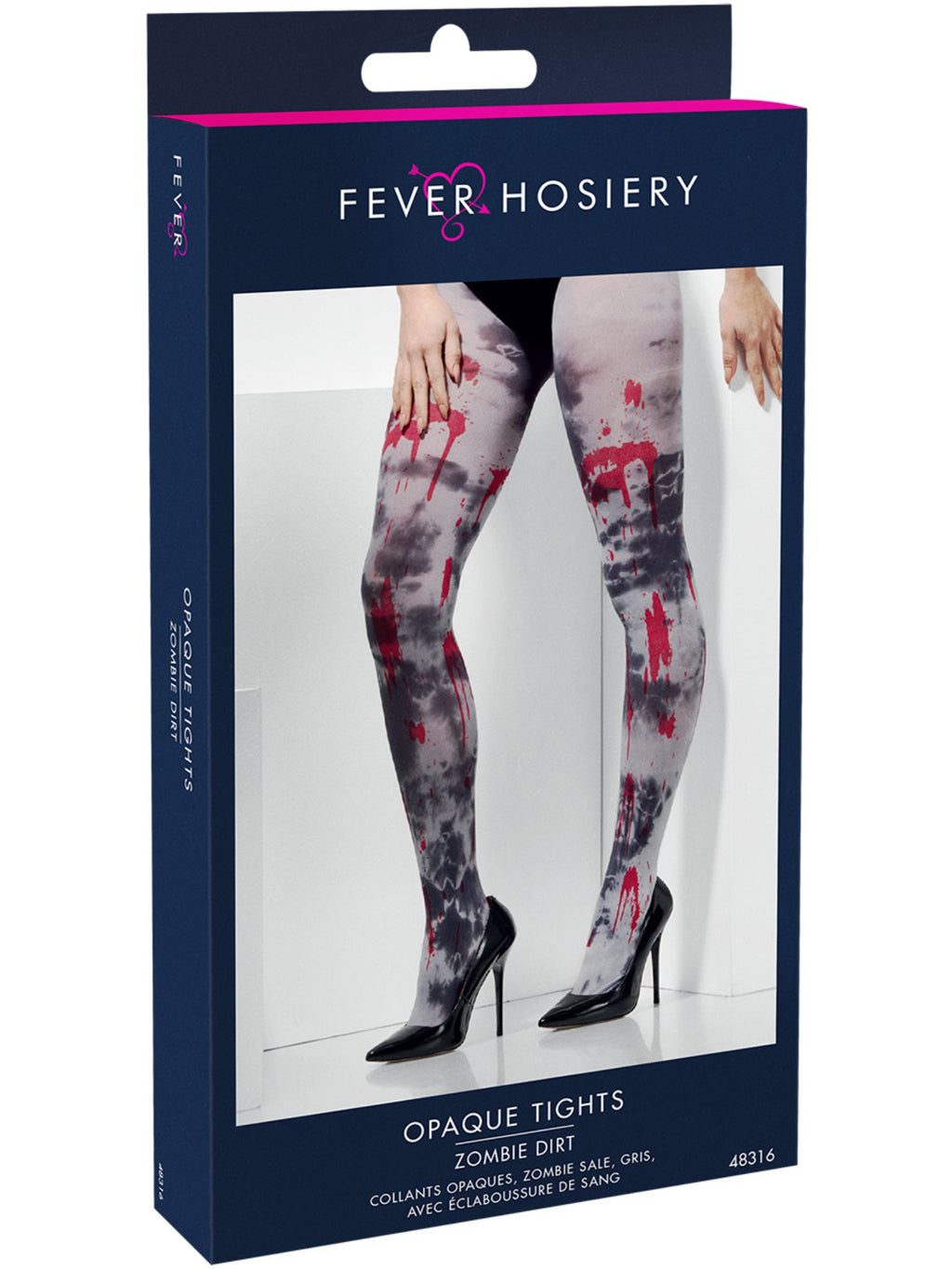 Smiffys Opaque Tights, Zombie Dirt - 48316