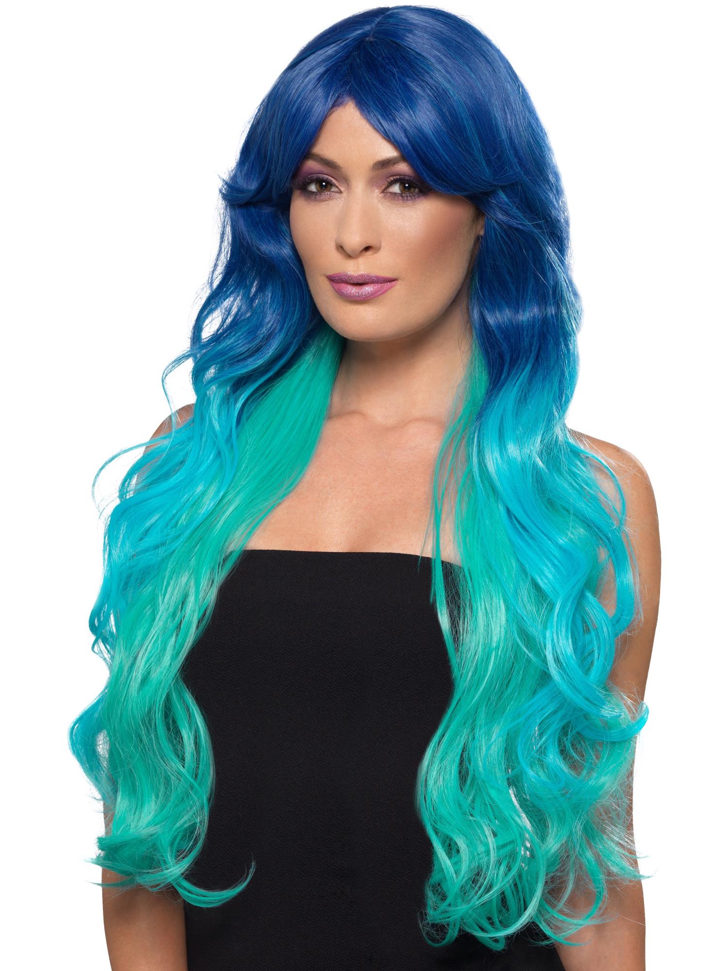 Fashion Ombre Wig, Blue & Pink