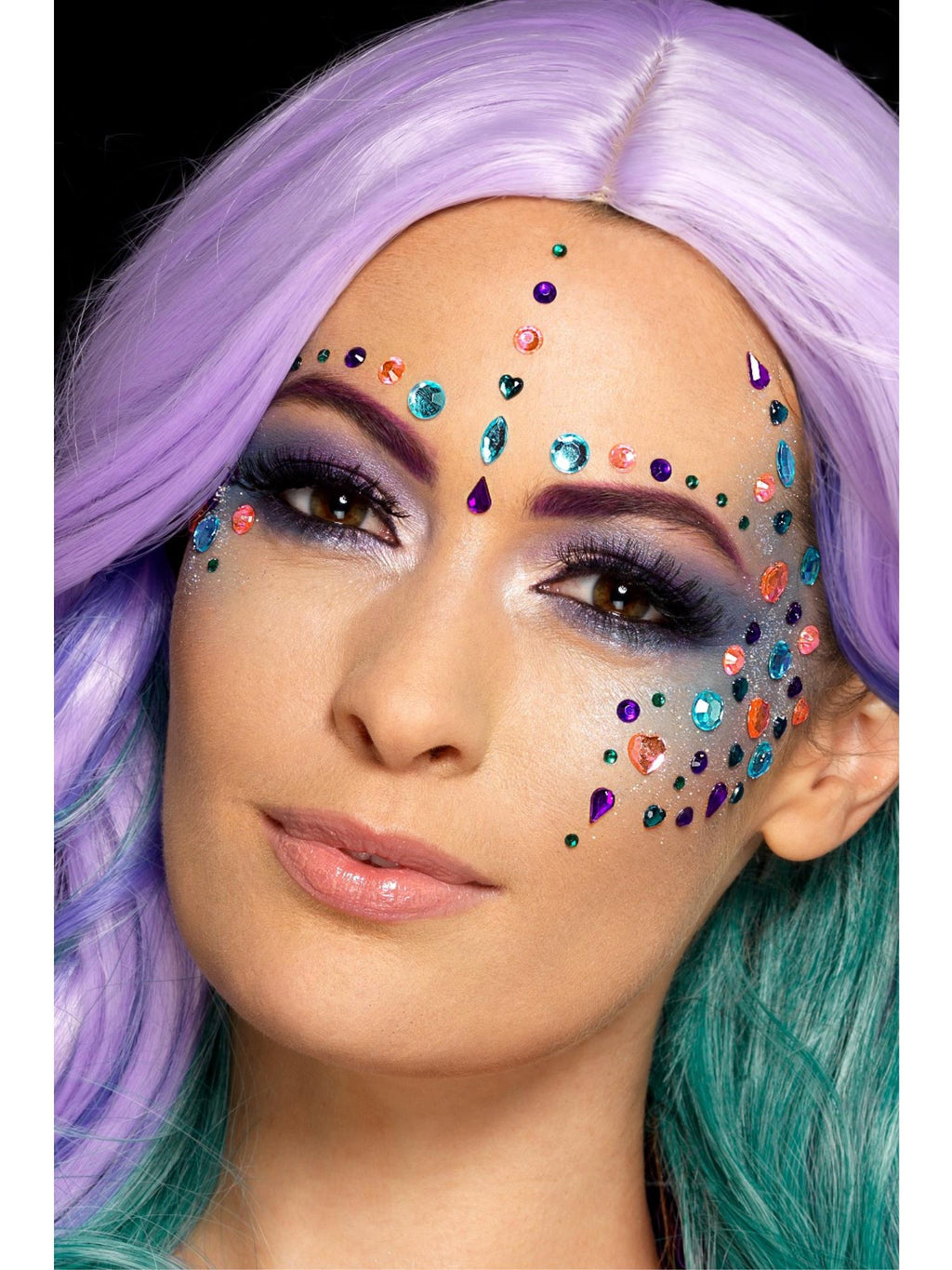 Smiffys Jewel Face Gems, Assorted Colours - 49086