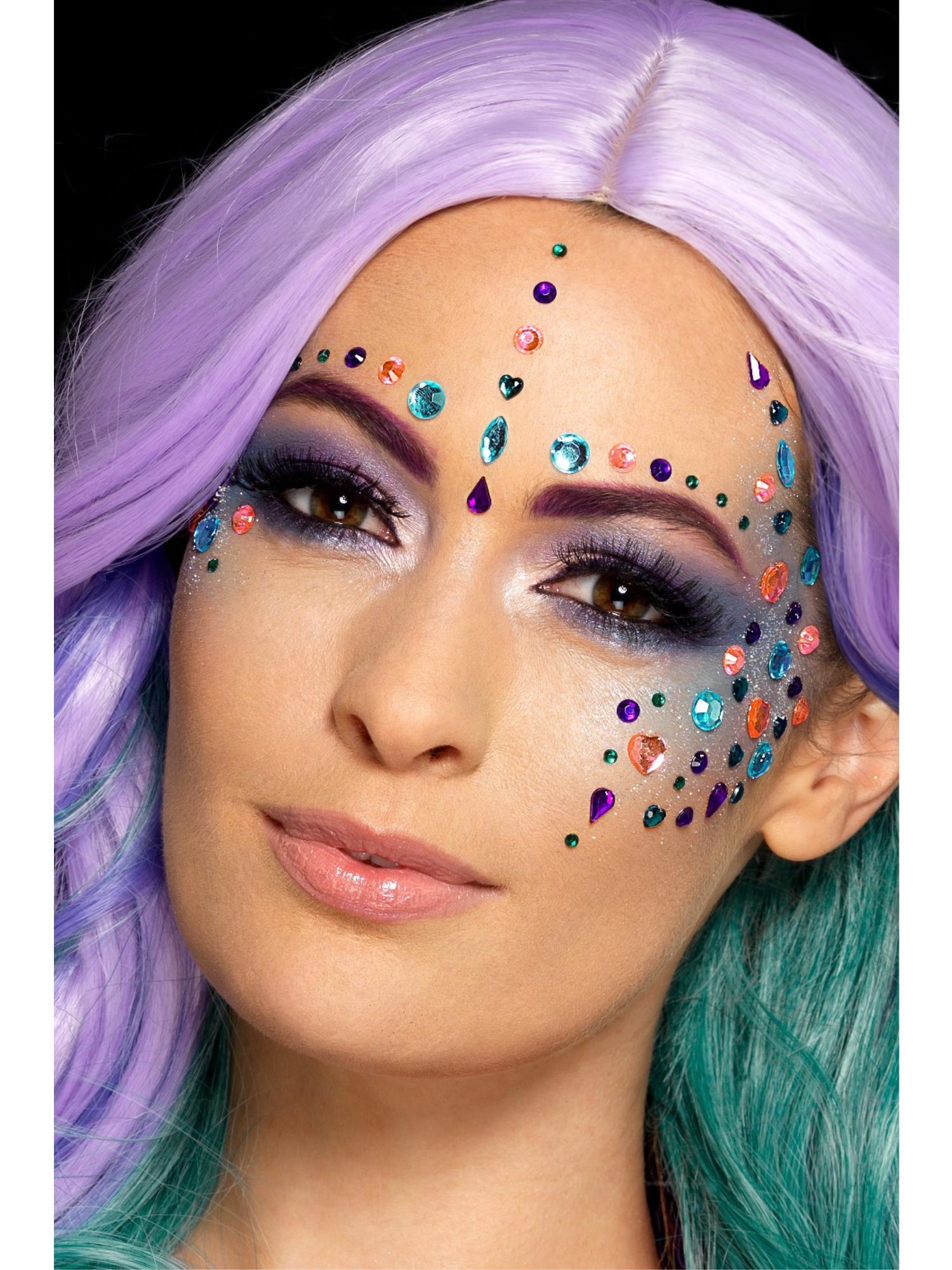 Smiffys Jewel Face Gems, Assorted Colours - 49086