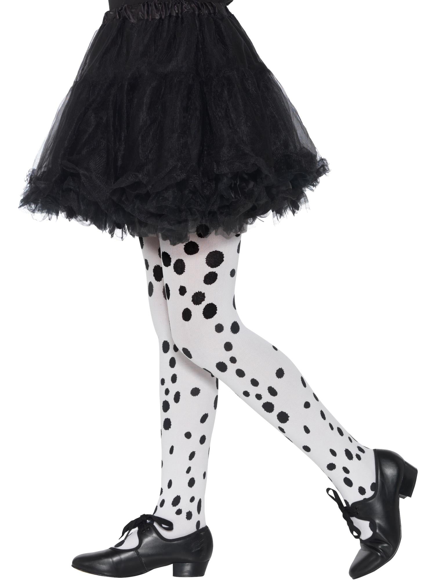 Dalmatian Tights, Childs, Black & White, Age 6-12
