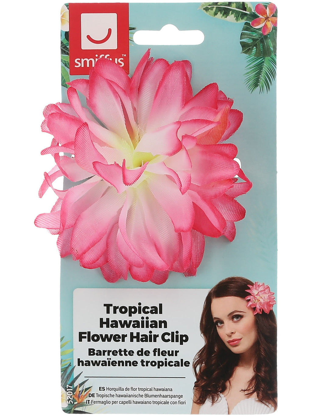 Smiffys Tropical Hawaiian Flower Hair Clip - 52017