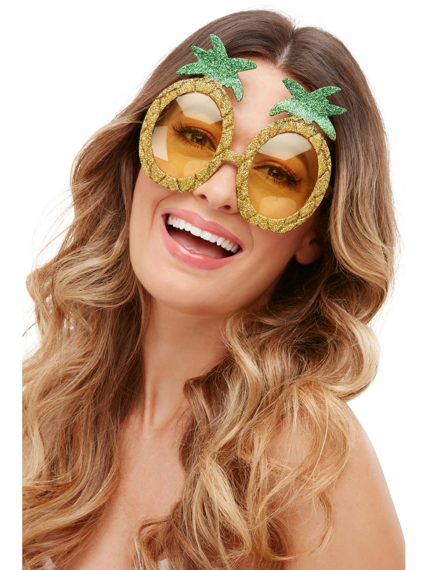 Smiffys Tropical Pineapple Glitter Glasses - 52032