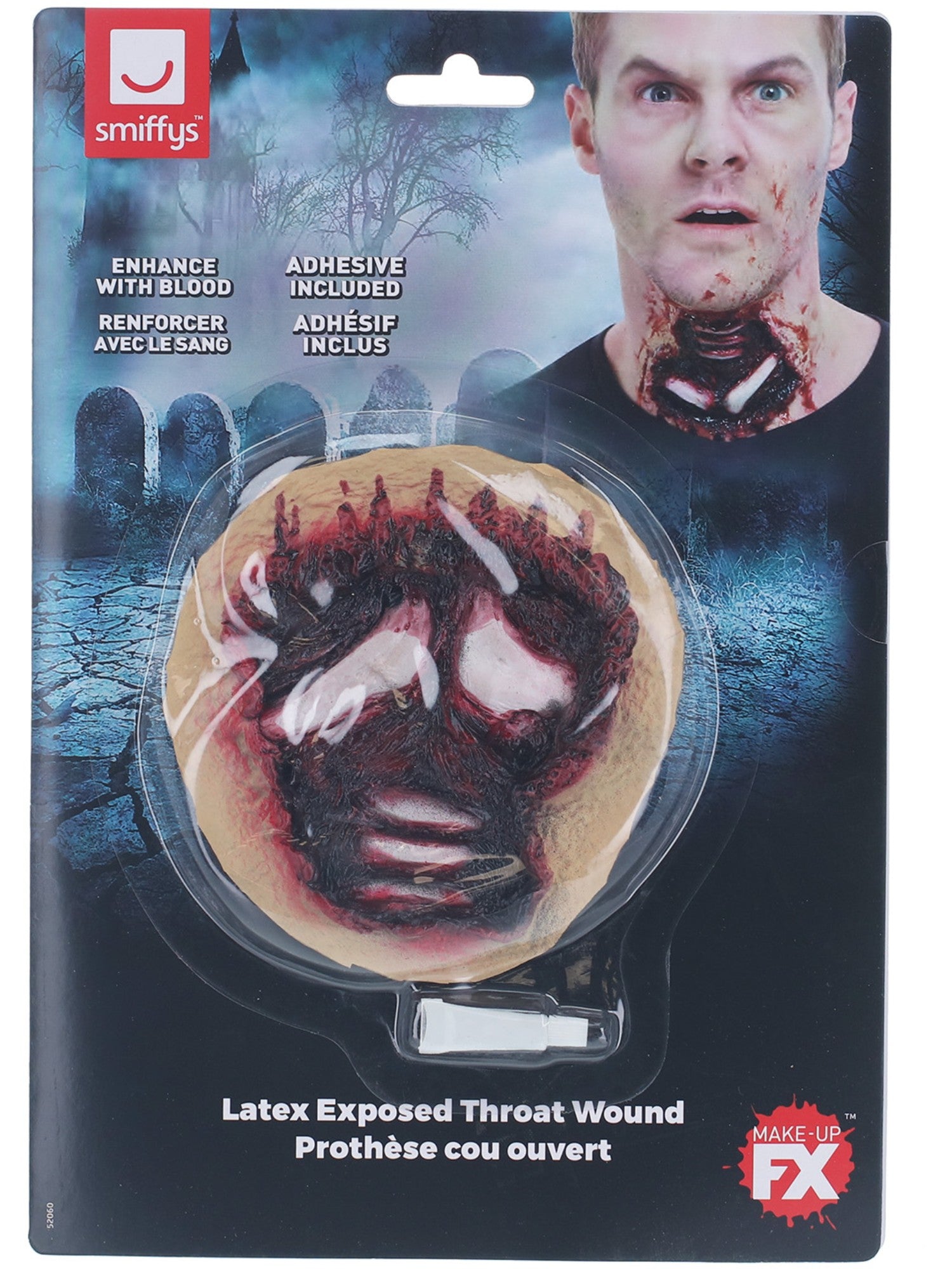 Smiffys Smiffys Make-Up FX, Latex Exposed Throat Wound - 52060